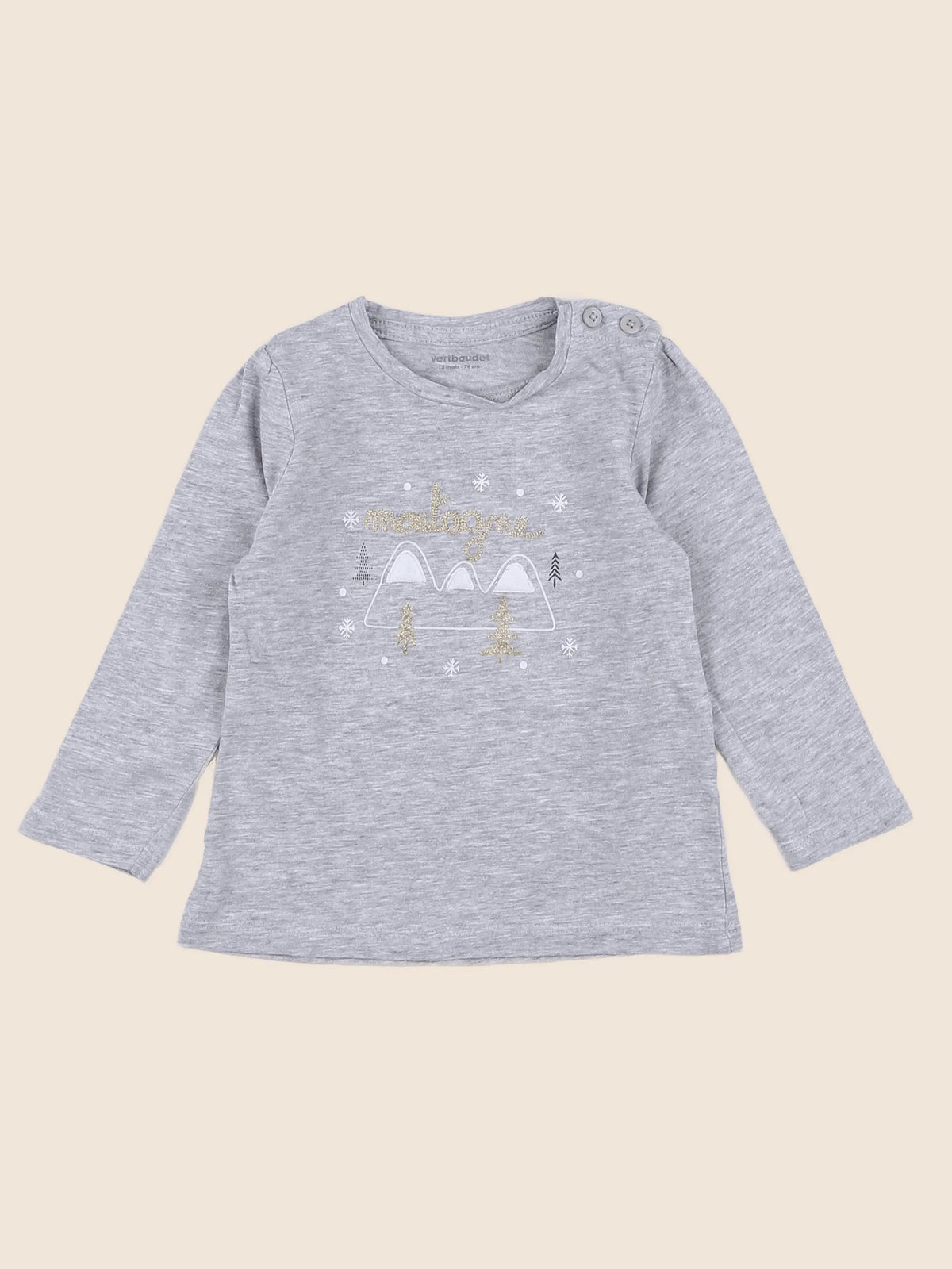 Vertbaudet - tee-shirt gris - 12 mois
