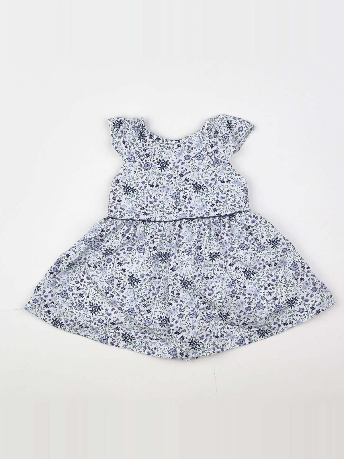 Vertbaudet - robe blanc, bleu - 6 mois