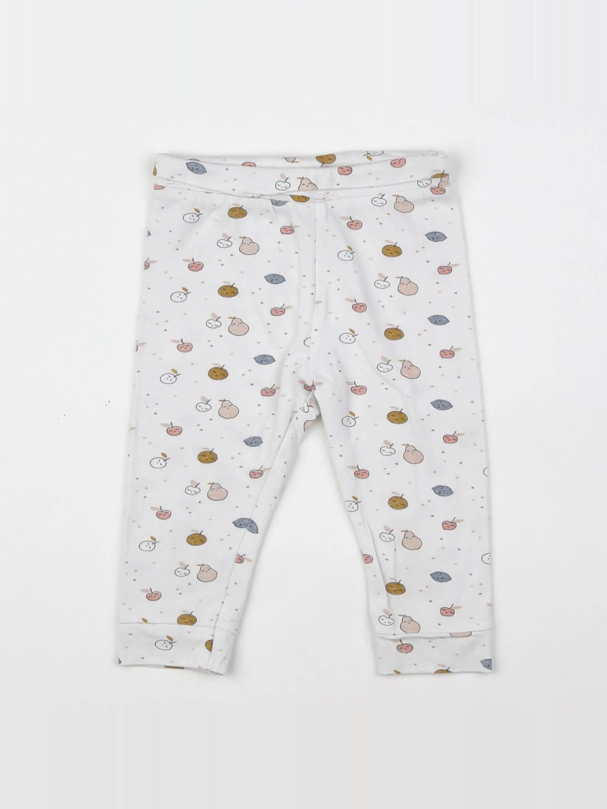 Vertbaudet - legging jaune, blanc - 9 mois