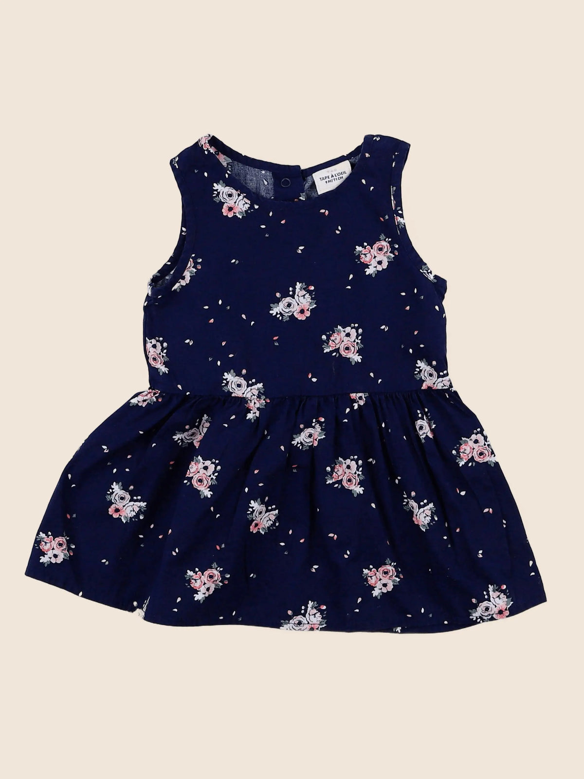 Tape à l'oeil - robe bleu, rose - 9 mois