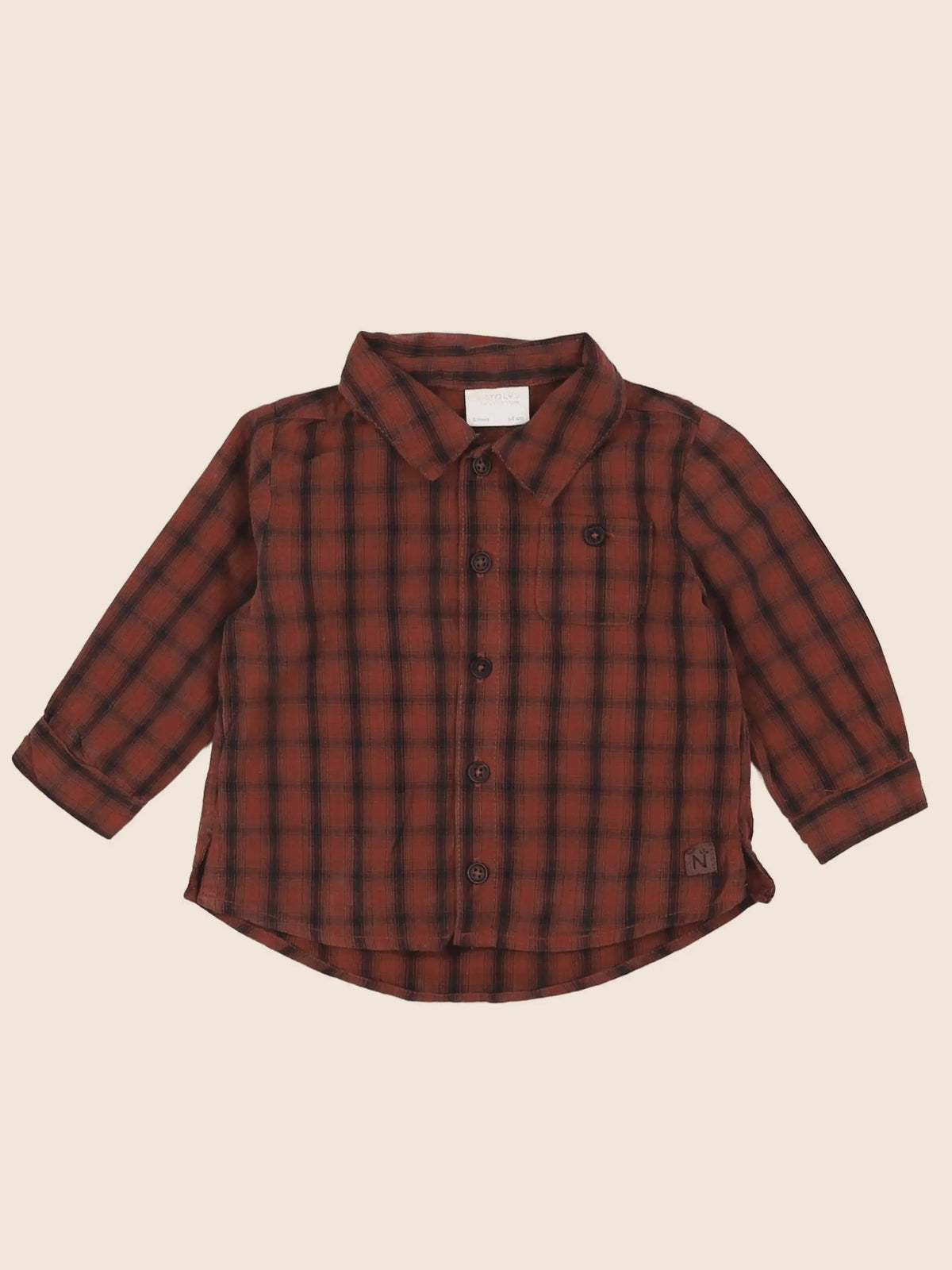 Natalys - chemise rouge, noir - 6 mois