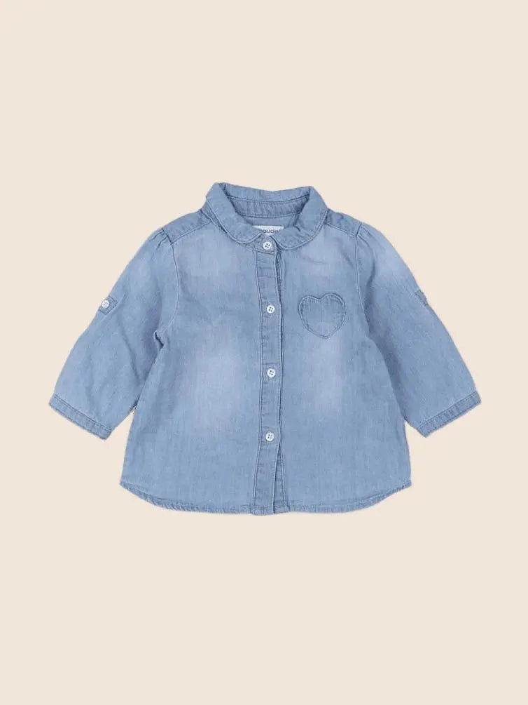 Vertbaudet - chemise bleu - 3 mois