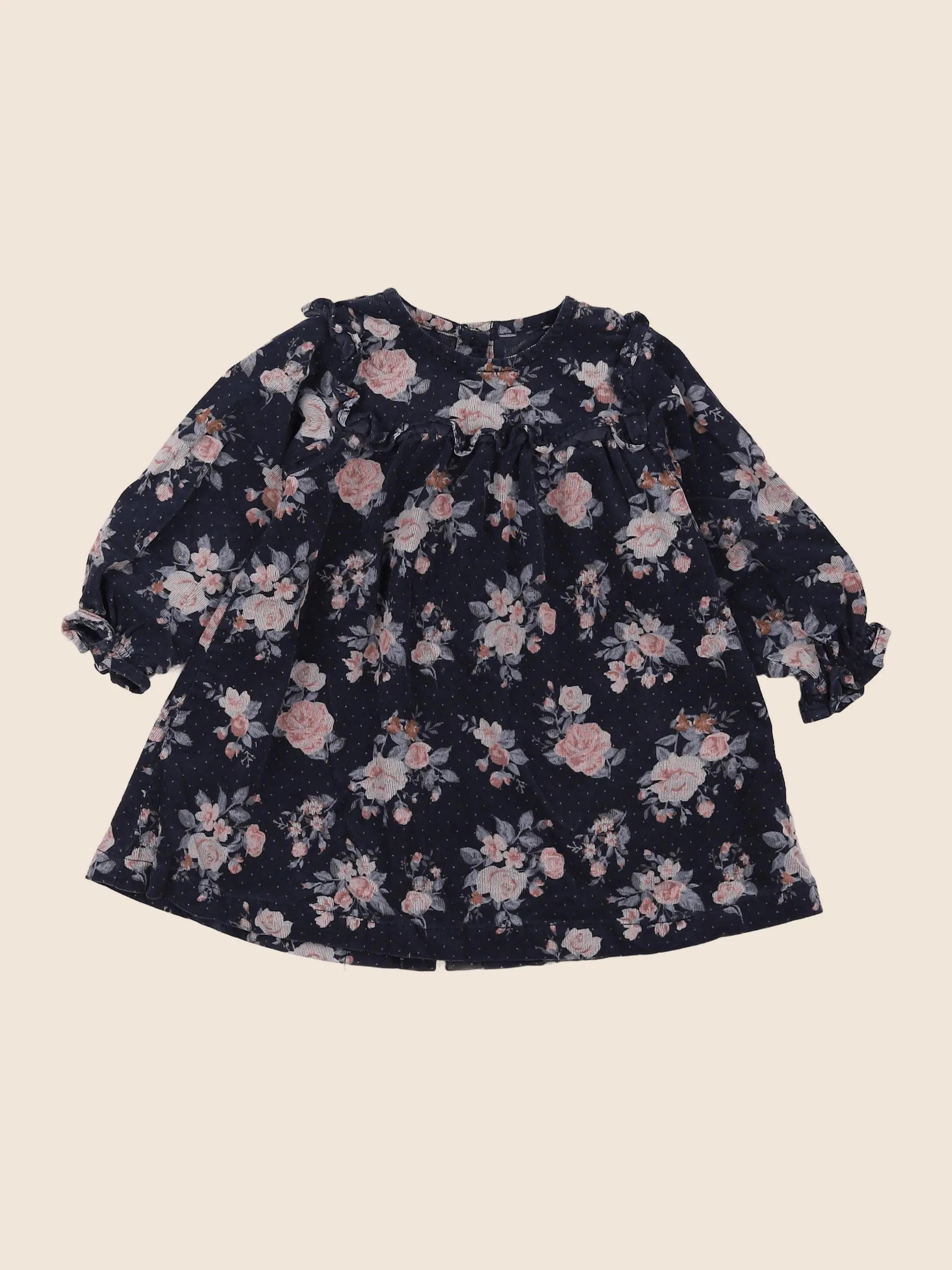 Vertbaudet - robe bleu, rose - 9 mois