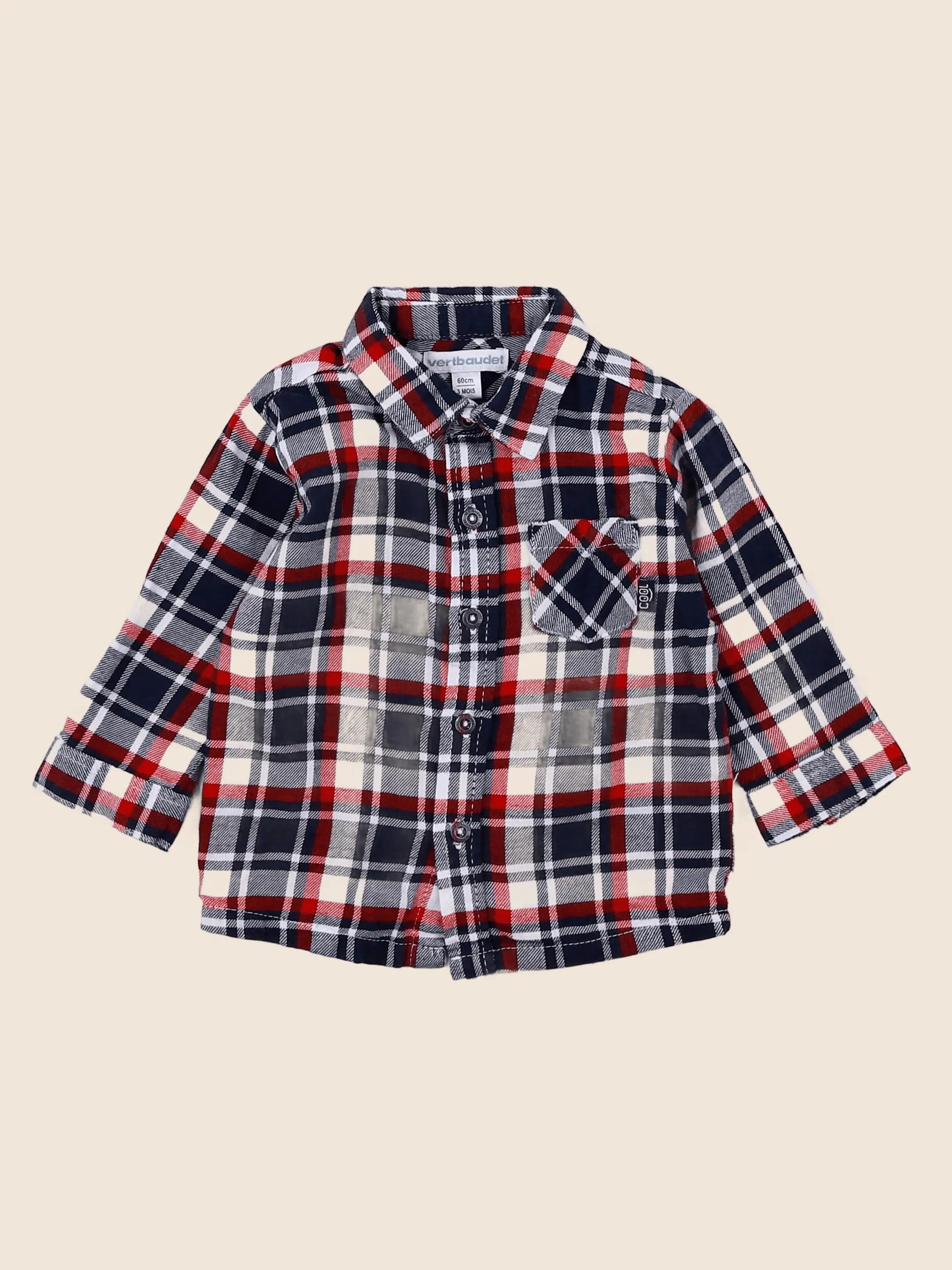 Vertbaudet - chemise bleu - 3 mois