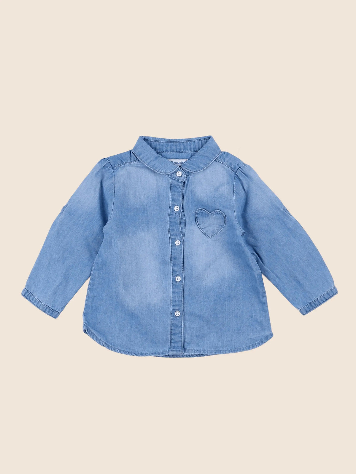 Vertbaudet - chemise bleu - 12 mois