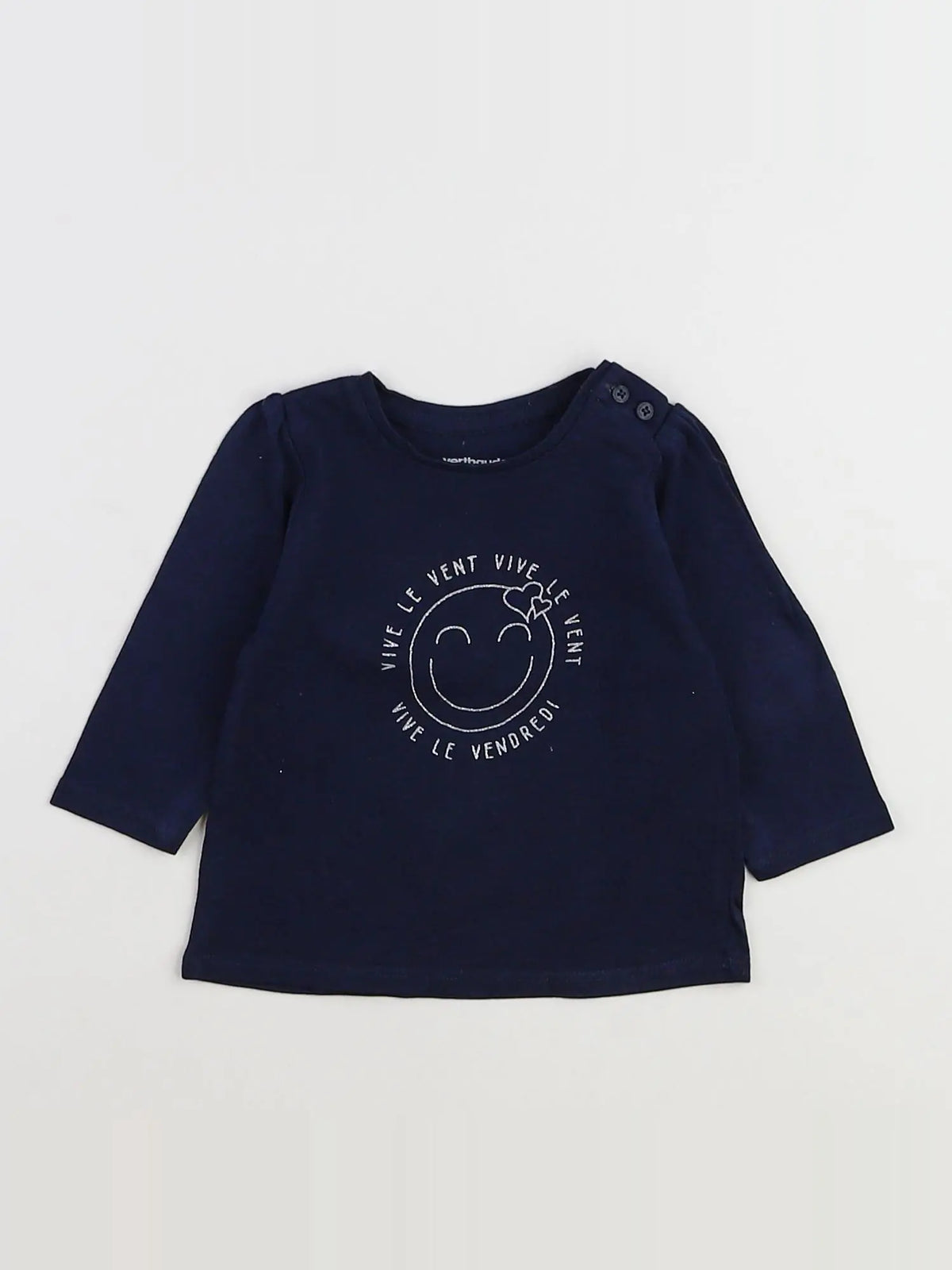 Vertbaudet - tee-shirt bleu - 3 mois