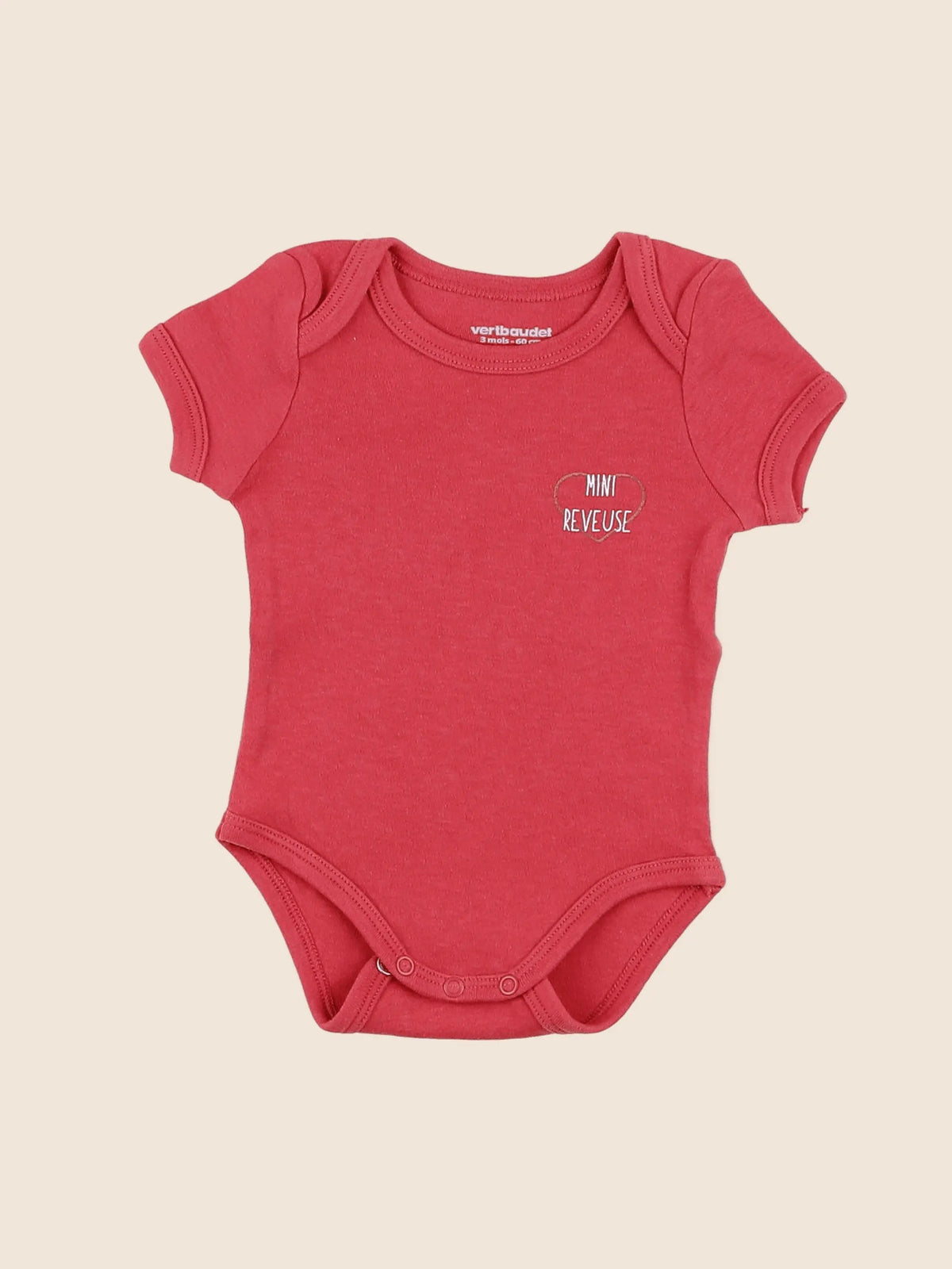 Vertbaudet - body rose - 3 mois