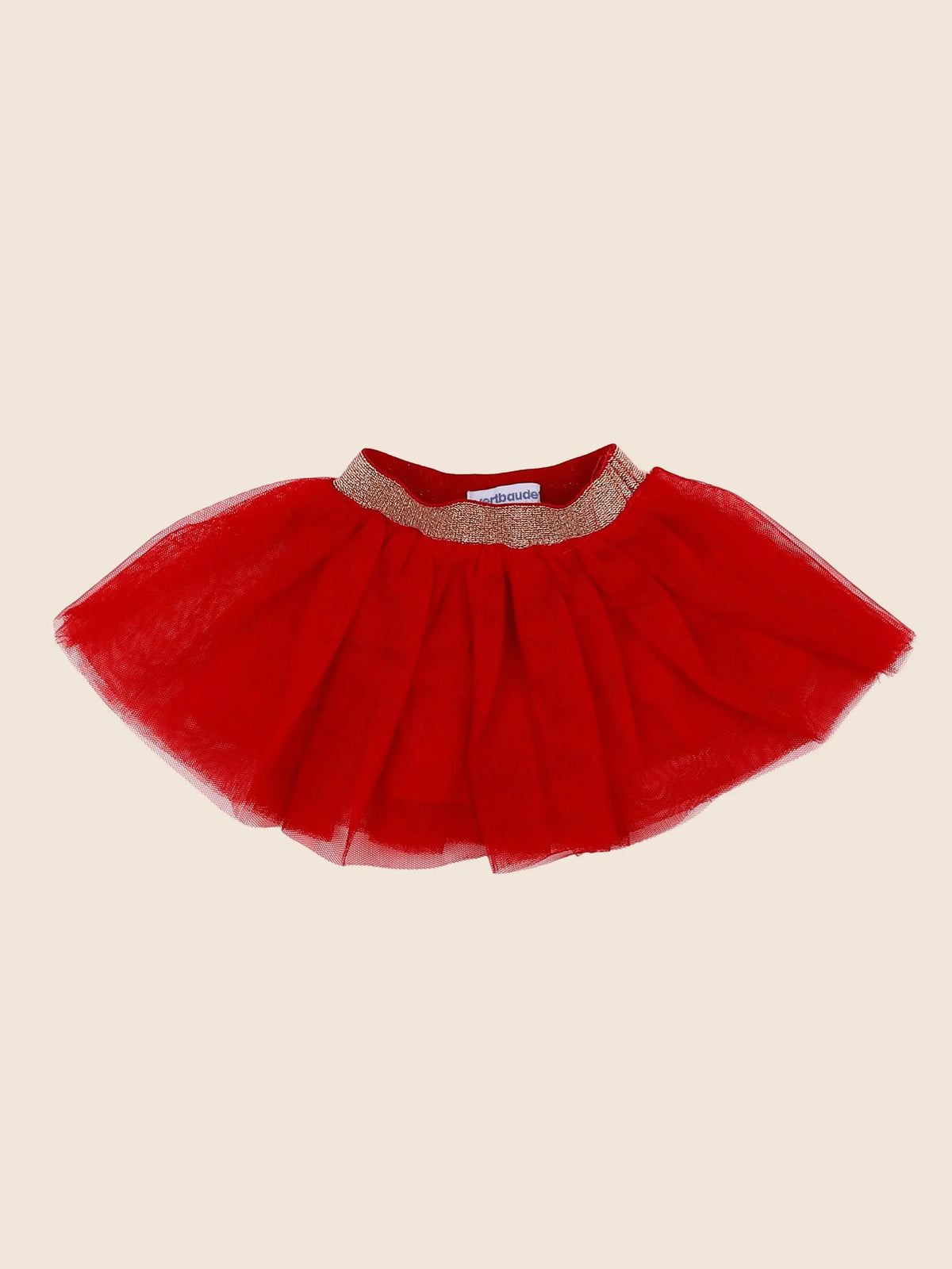 Vertbaudet - jupe rouge, or - 3 mois