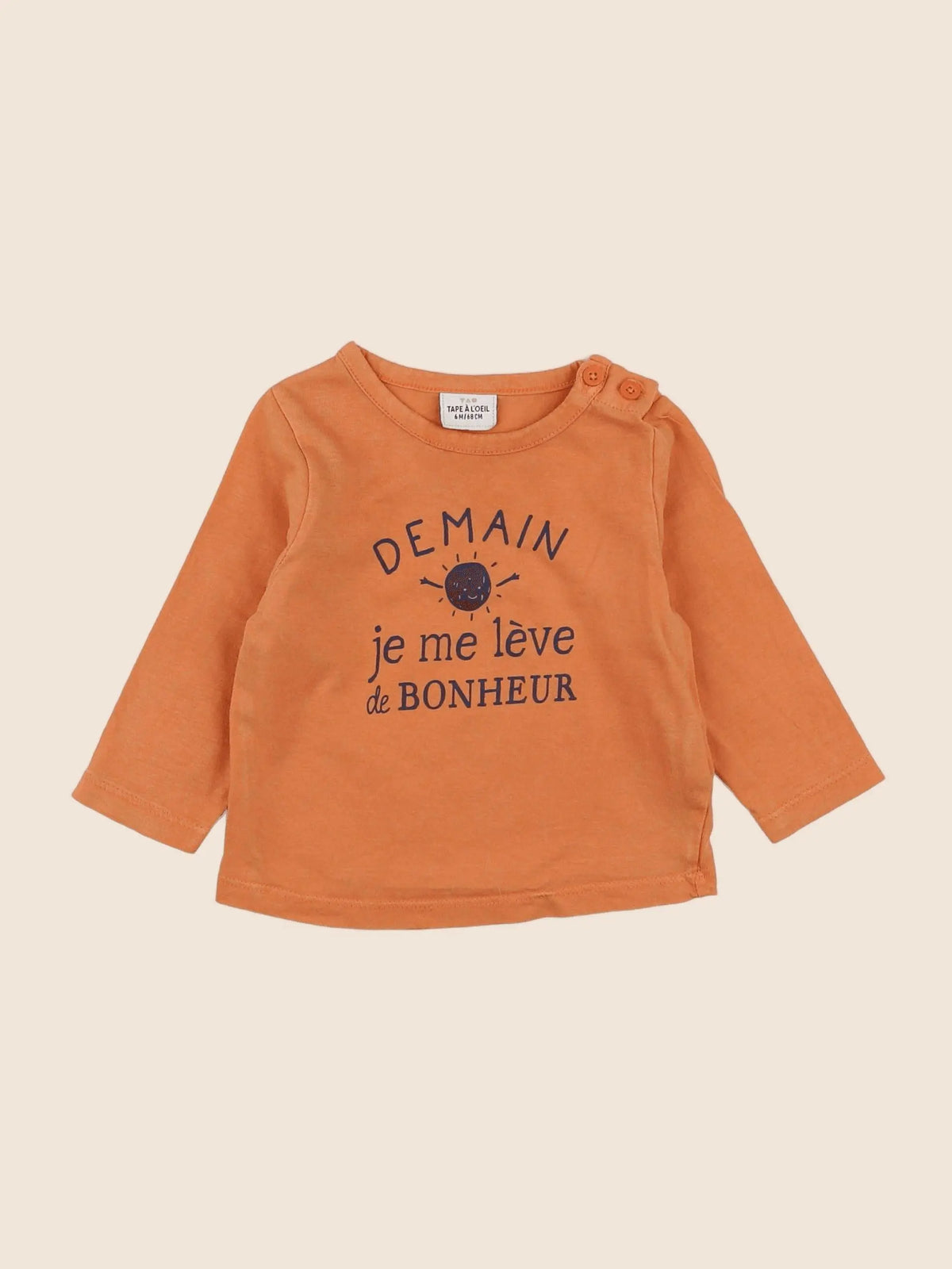Tape à l'oeil - tee-shirt orange - 6 mois