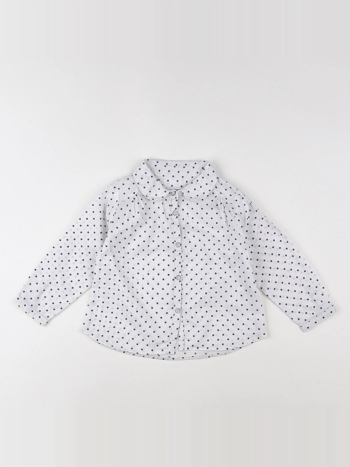Vertbaudet - chemise blanc, bleu - 2 ans