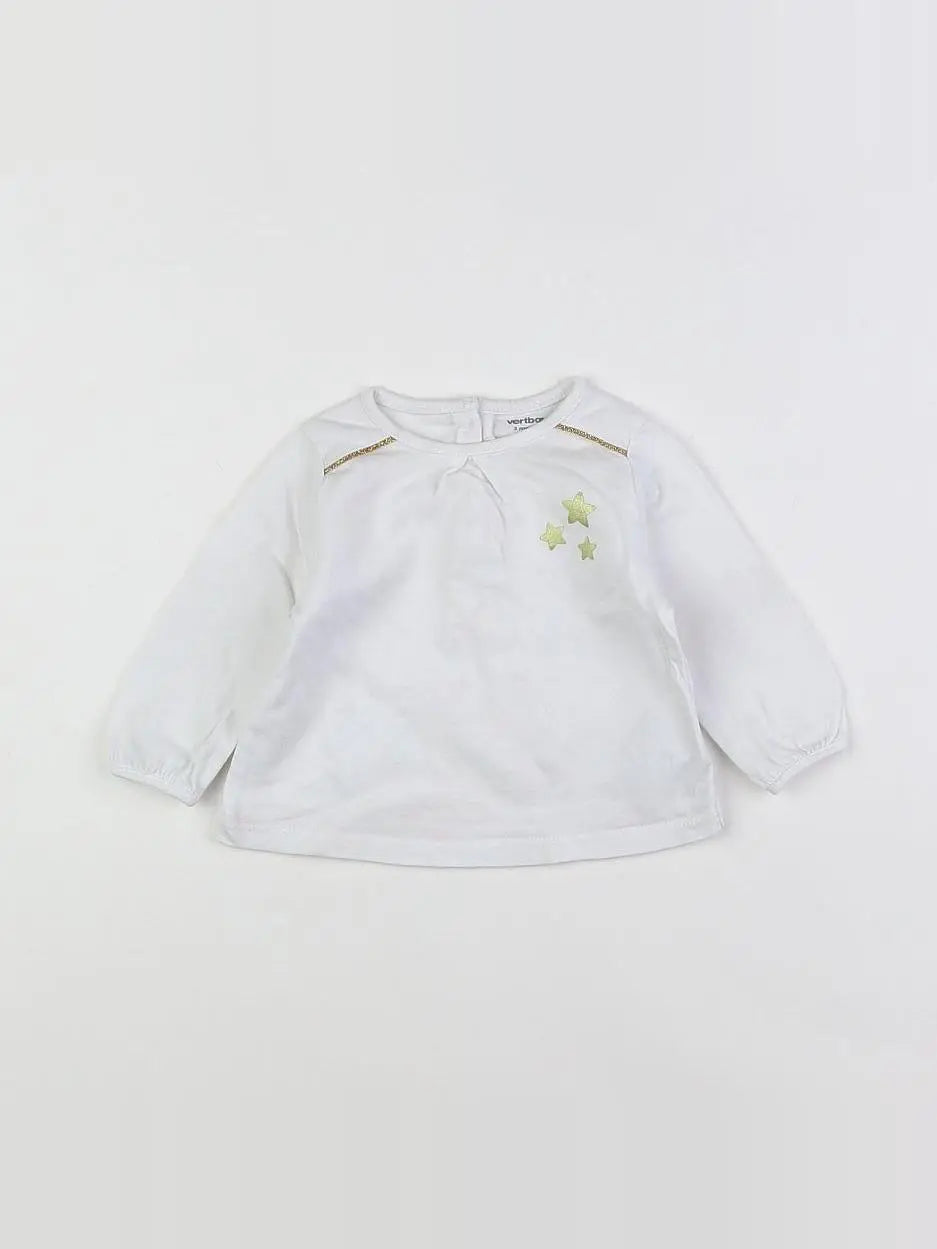 Vertbaudet - tee-shirt blanc - 3 mois