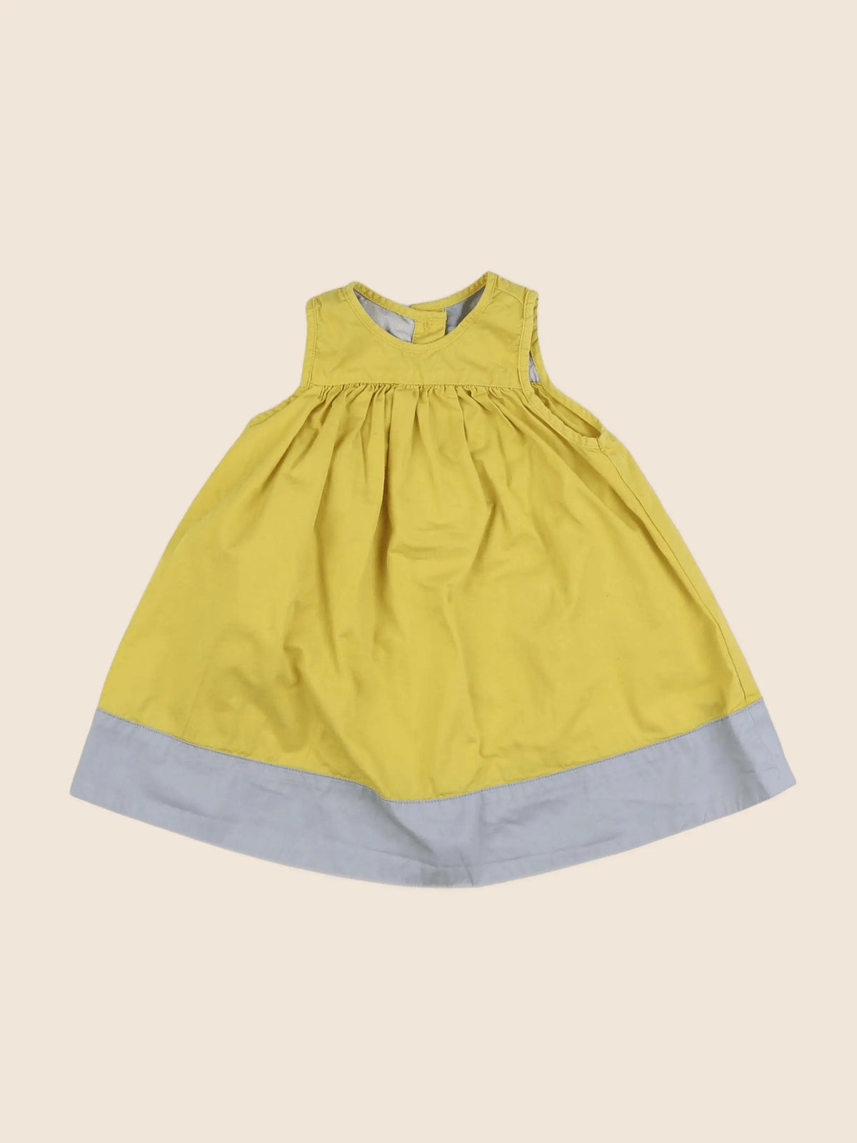 Petit Bateau - robe jaune, gris - 6 mois