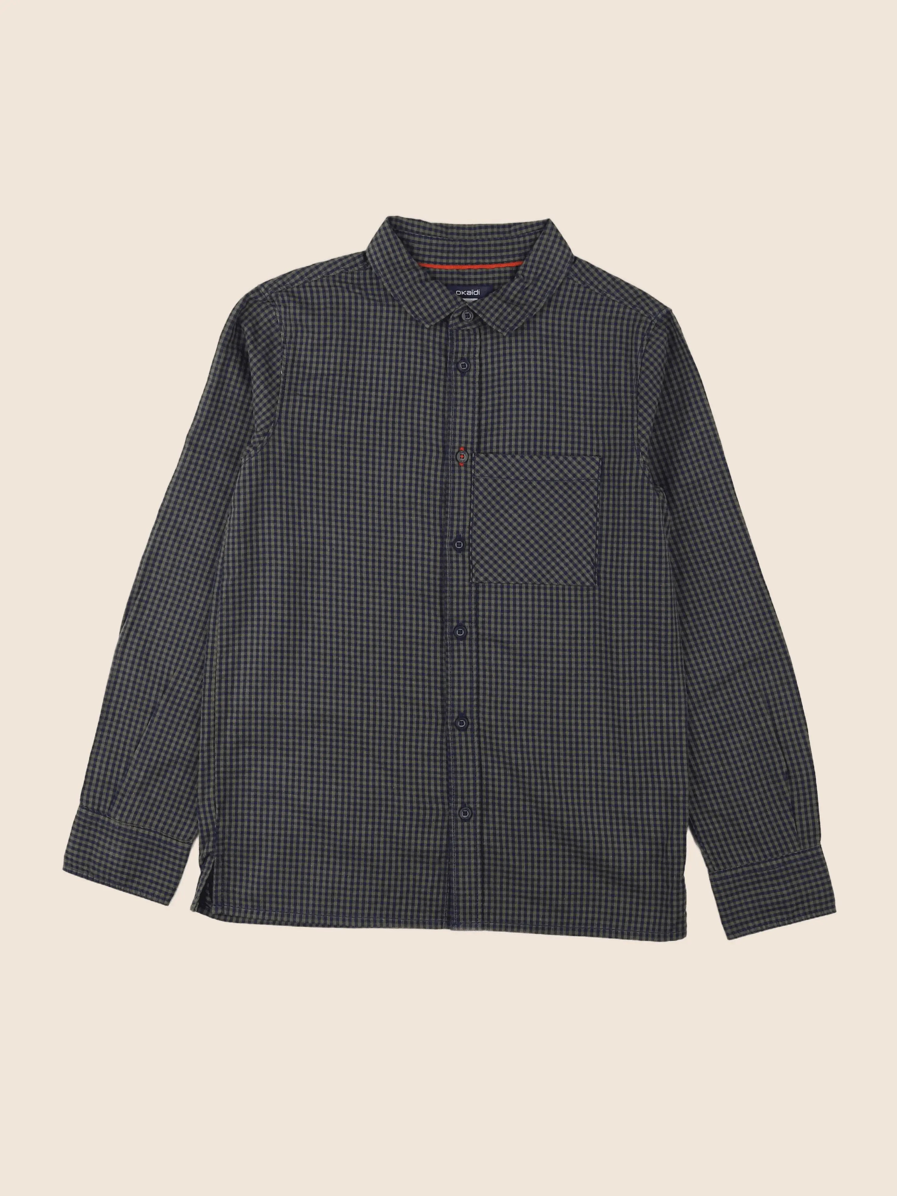 Okaidi - chemise bleu, marron - 10 ans
