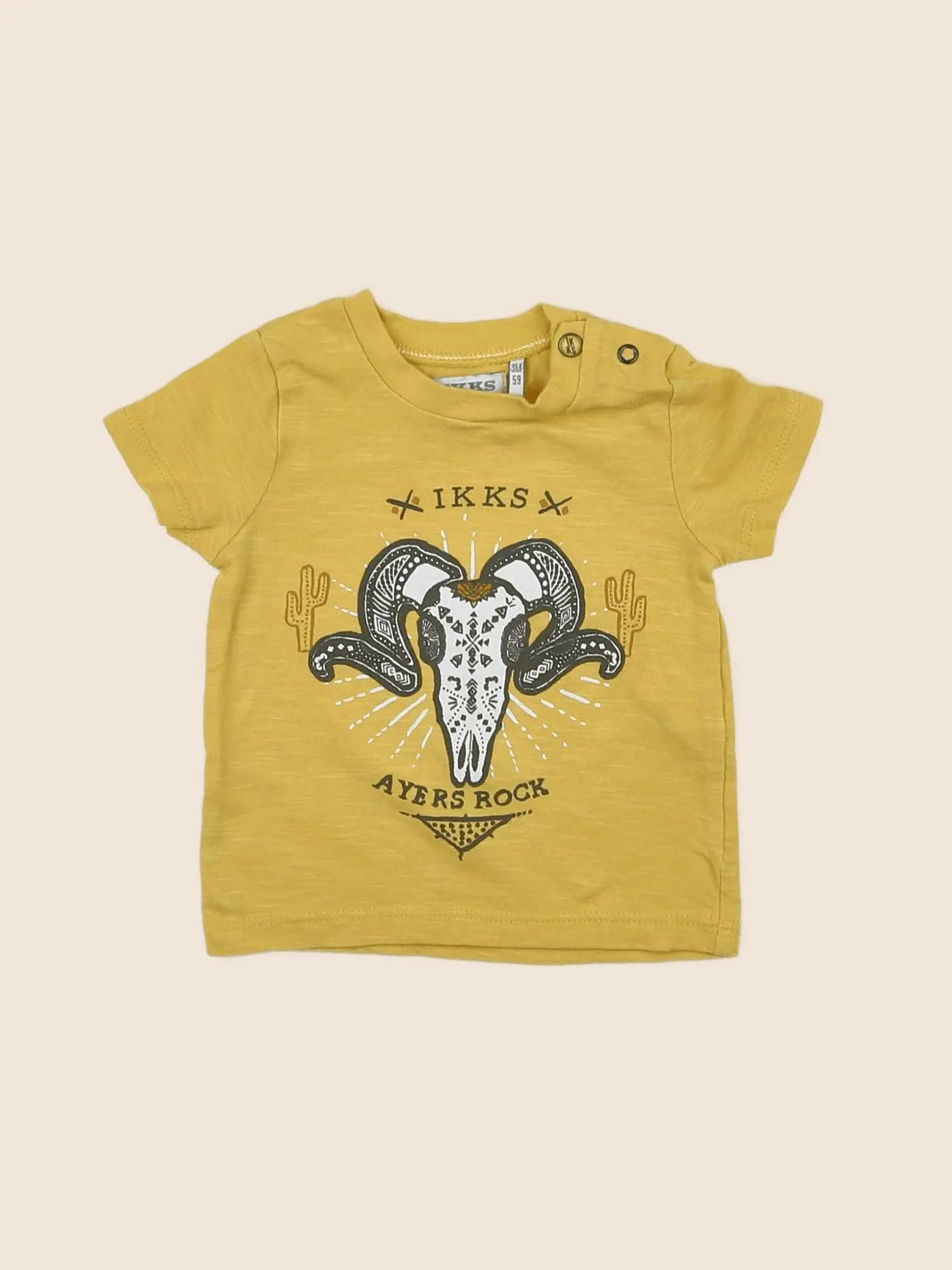 IKKS - tee-shirt jaune, gris - 3 mois