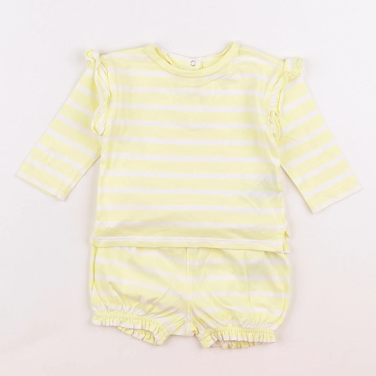 GAP - ensemble jaune, blanc - 6/12 mois