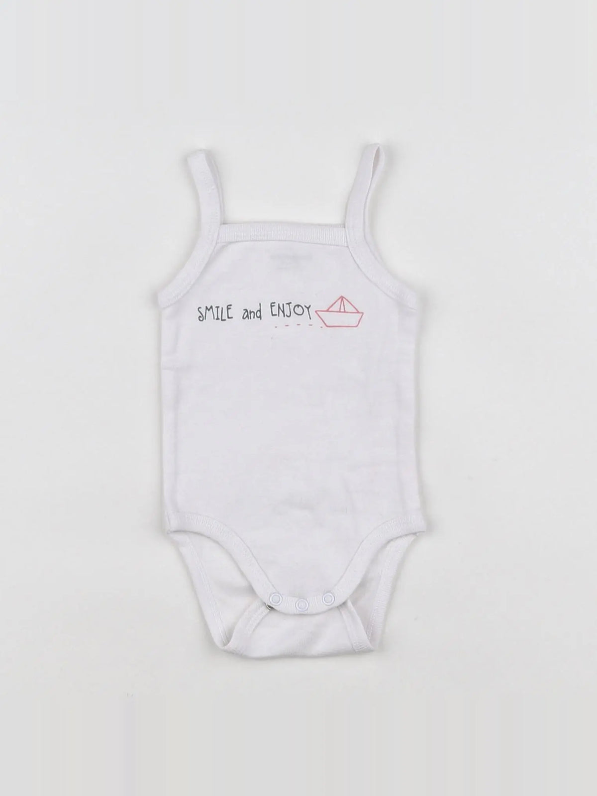 Vertbaudet - body vetement blanc, rose - 3 mois
