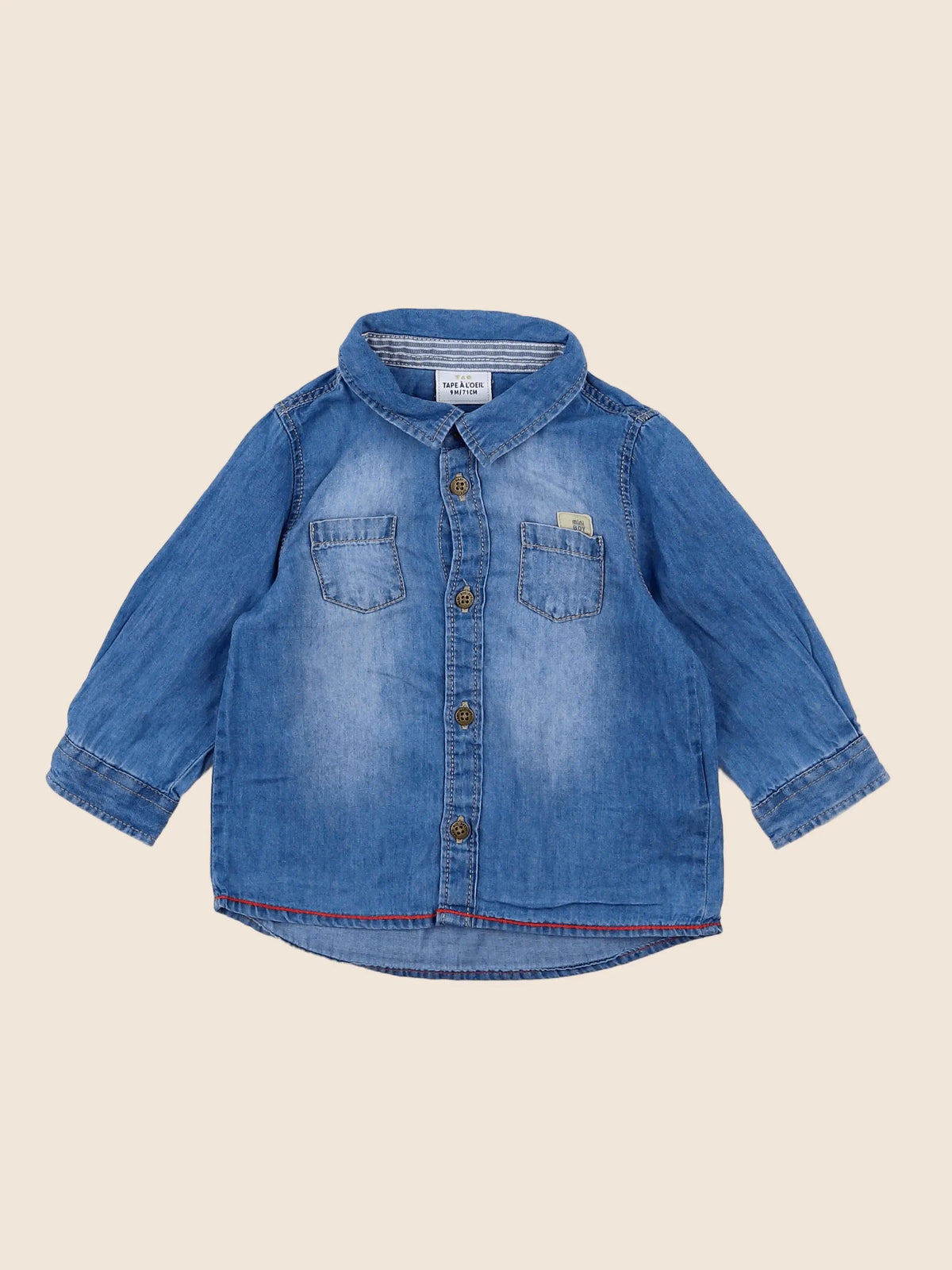 Tape à l'oeil - chemise bleu - 9 mois