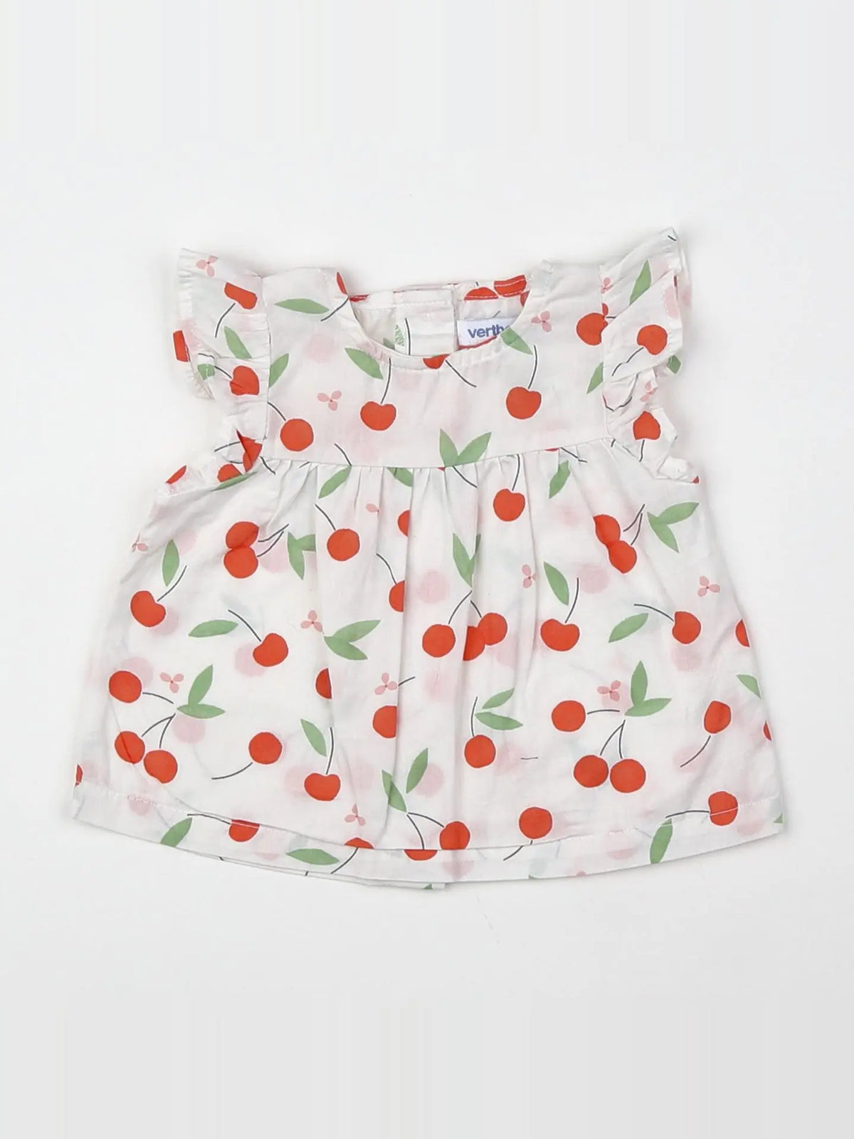 Vertbaudet - blouse blanc, rouge - 3 mois