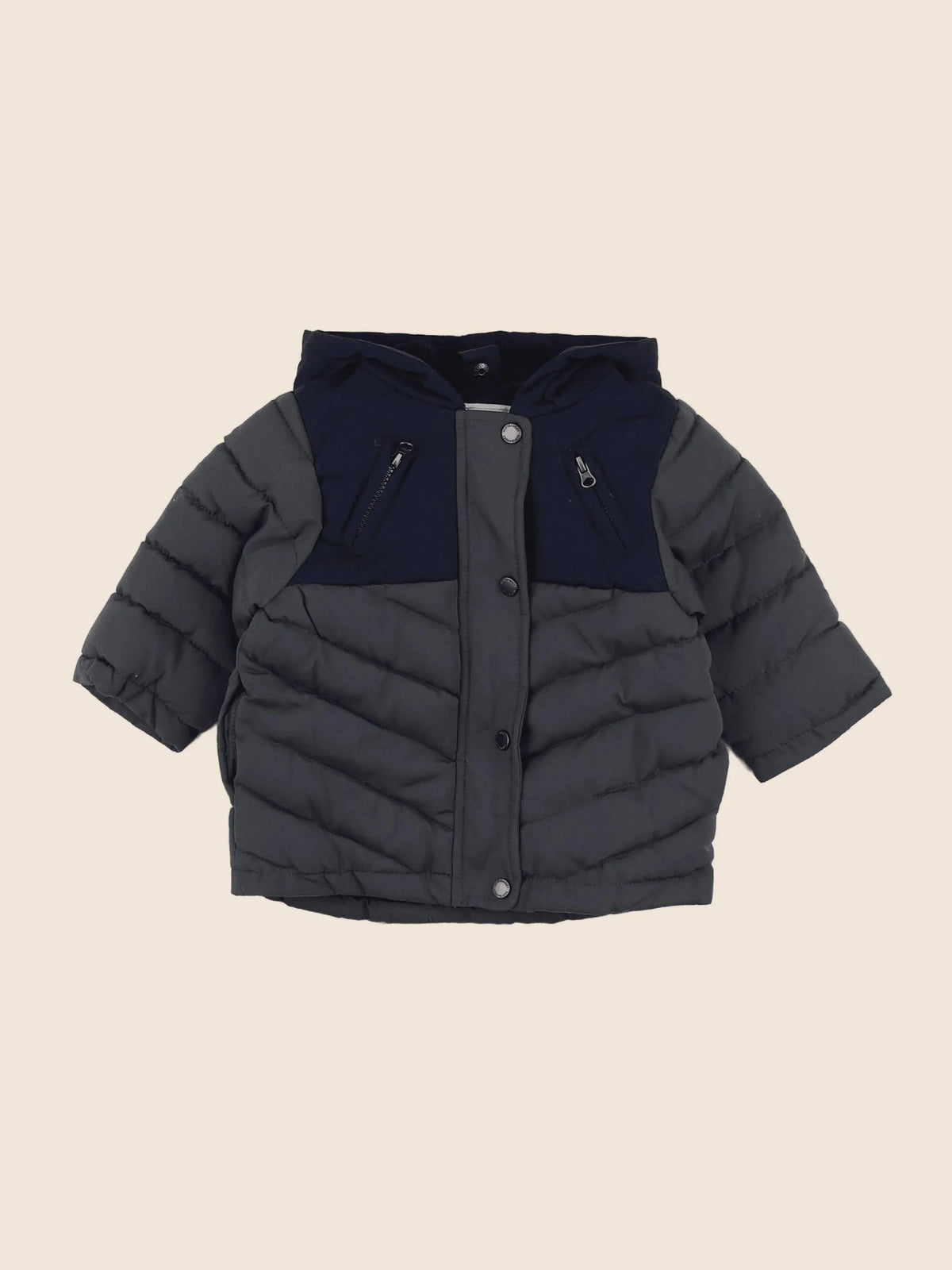 Vertbaudet - doudoune gris, bleu - 6 mois