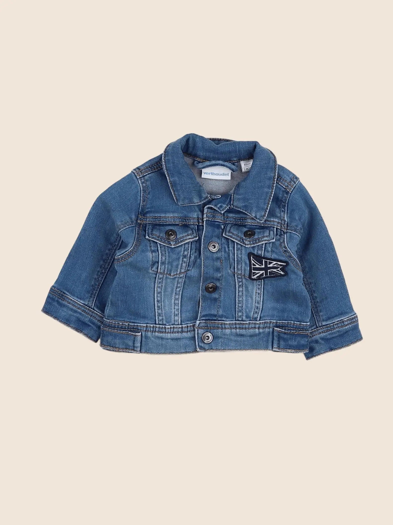 Vertbaudet - veste bleu - 3 mois