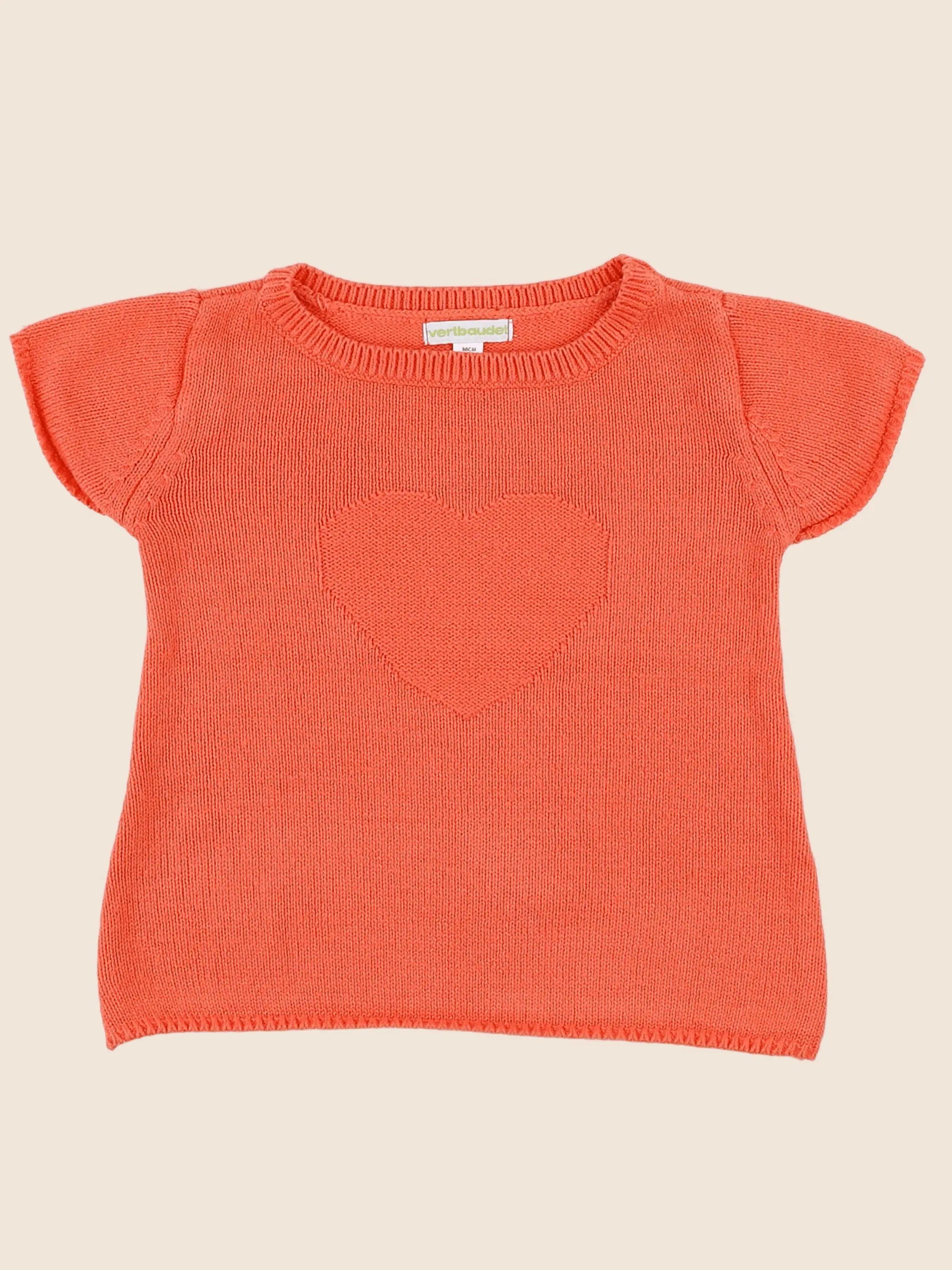 Vertbaudet - pull orange - 2 ans