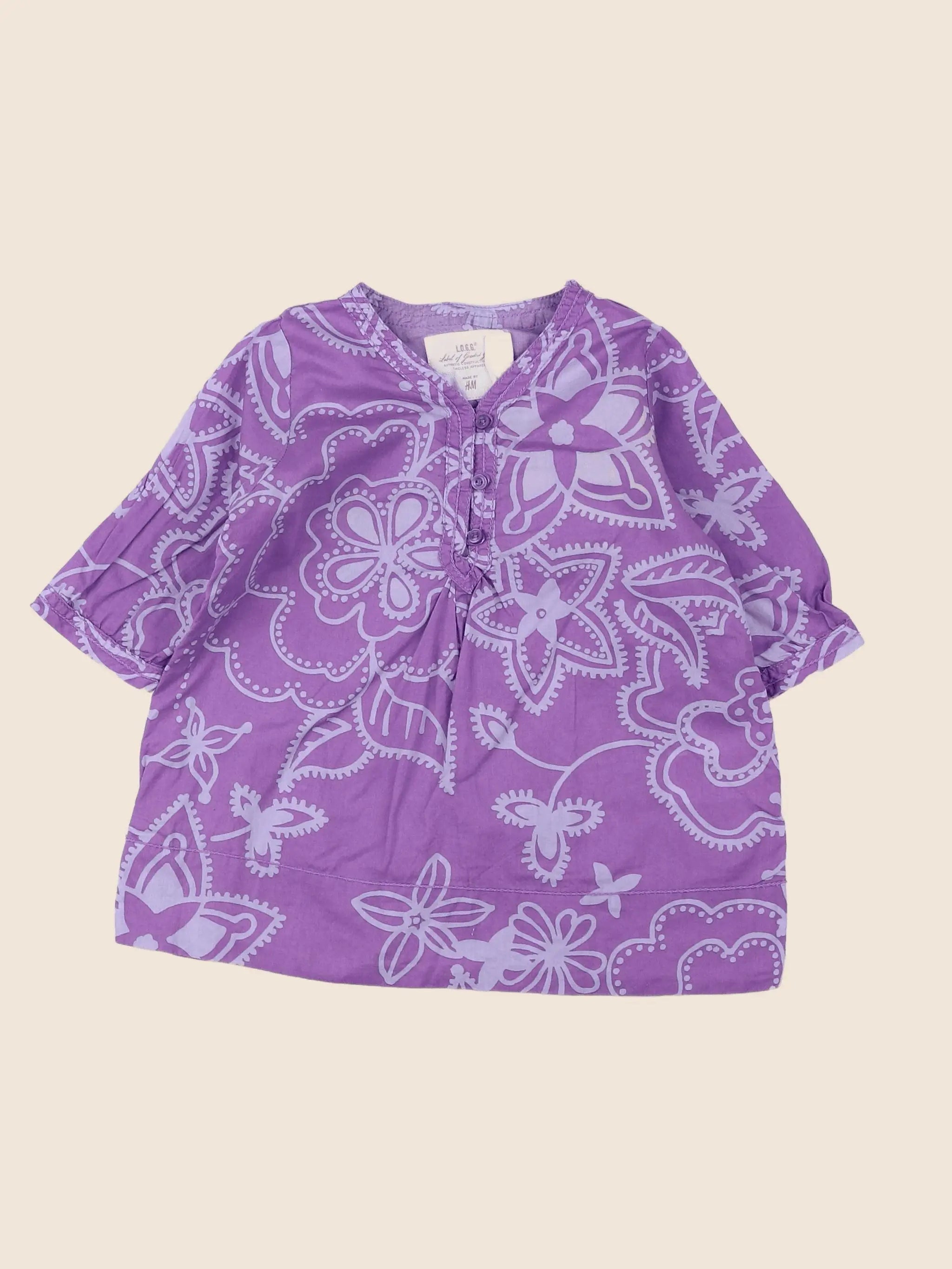 H&M - robe violet - 12/18 mois