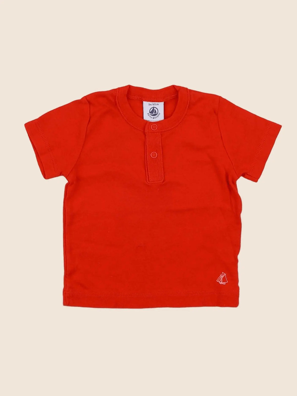 Petit Bateau - tee-shirt rouge - 3 mois