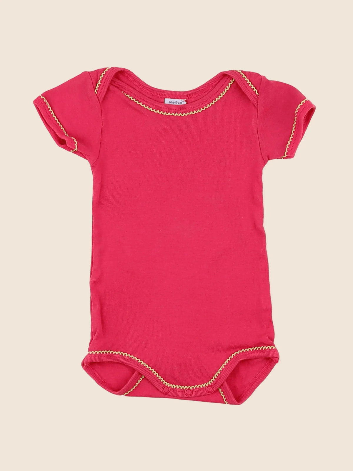Petit Bateau - body rose, jaune - 3 mois