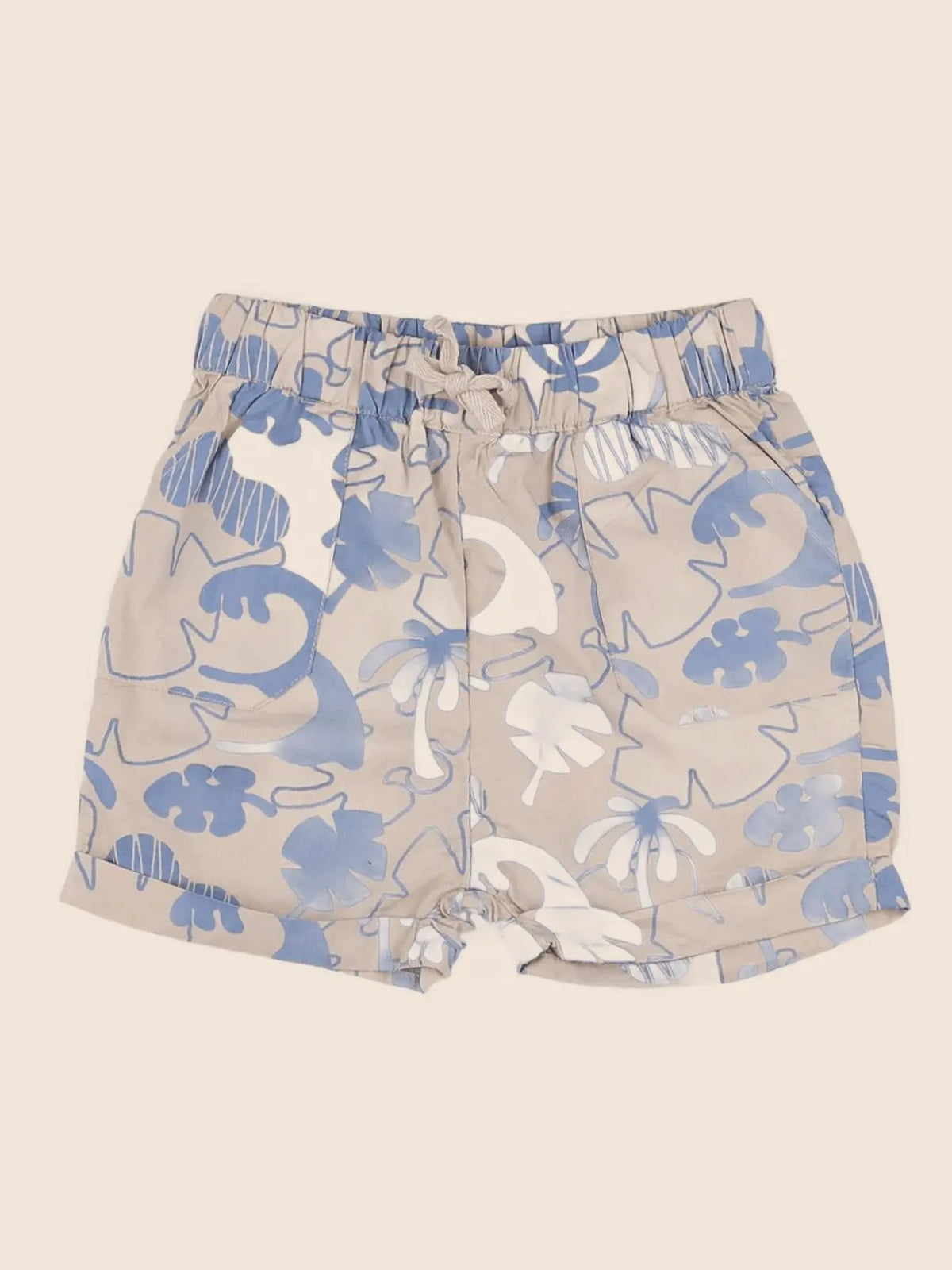 Vertbaudet - short beige, bleu - 12 mois