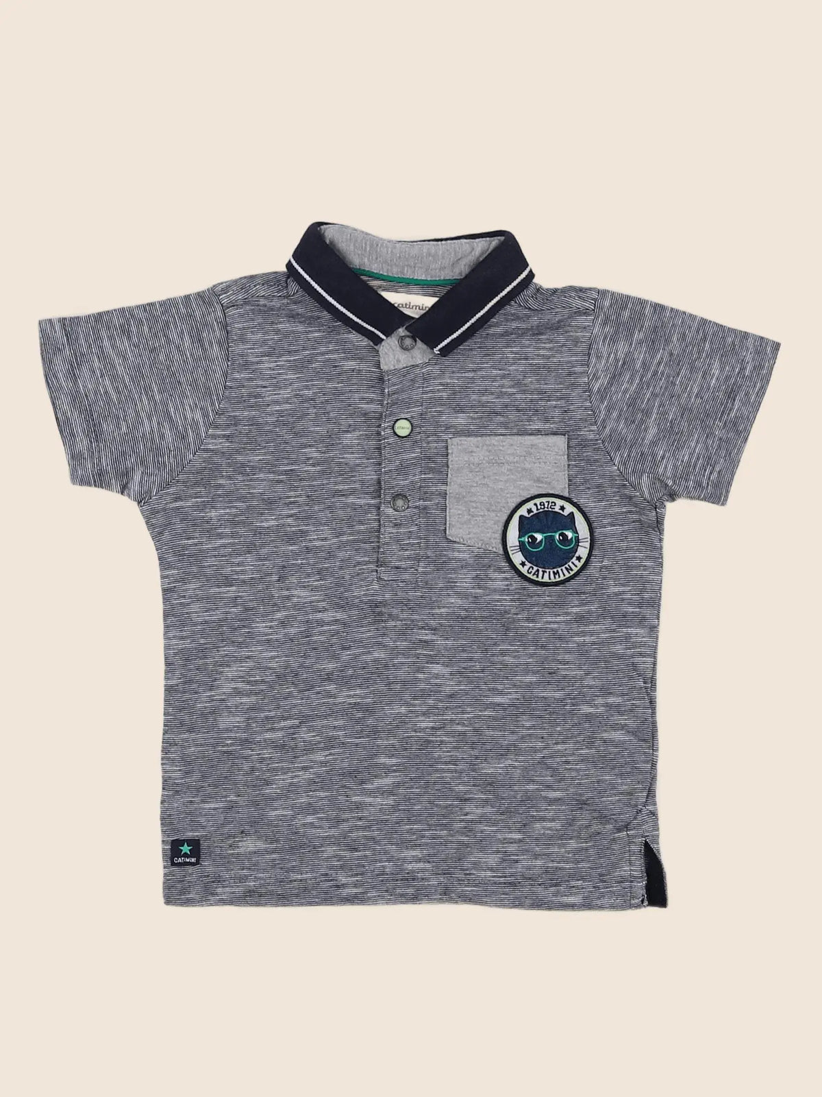 Catimini - polo bleu - 12 mois