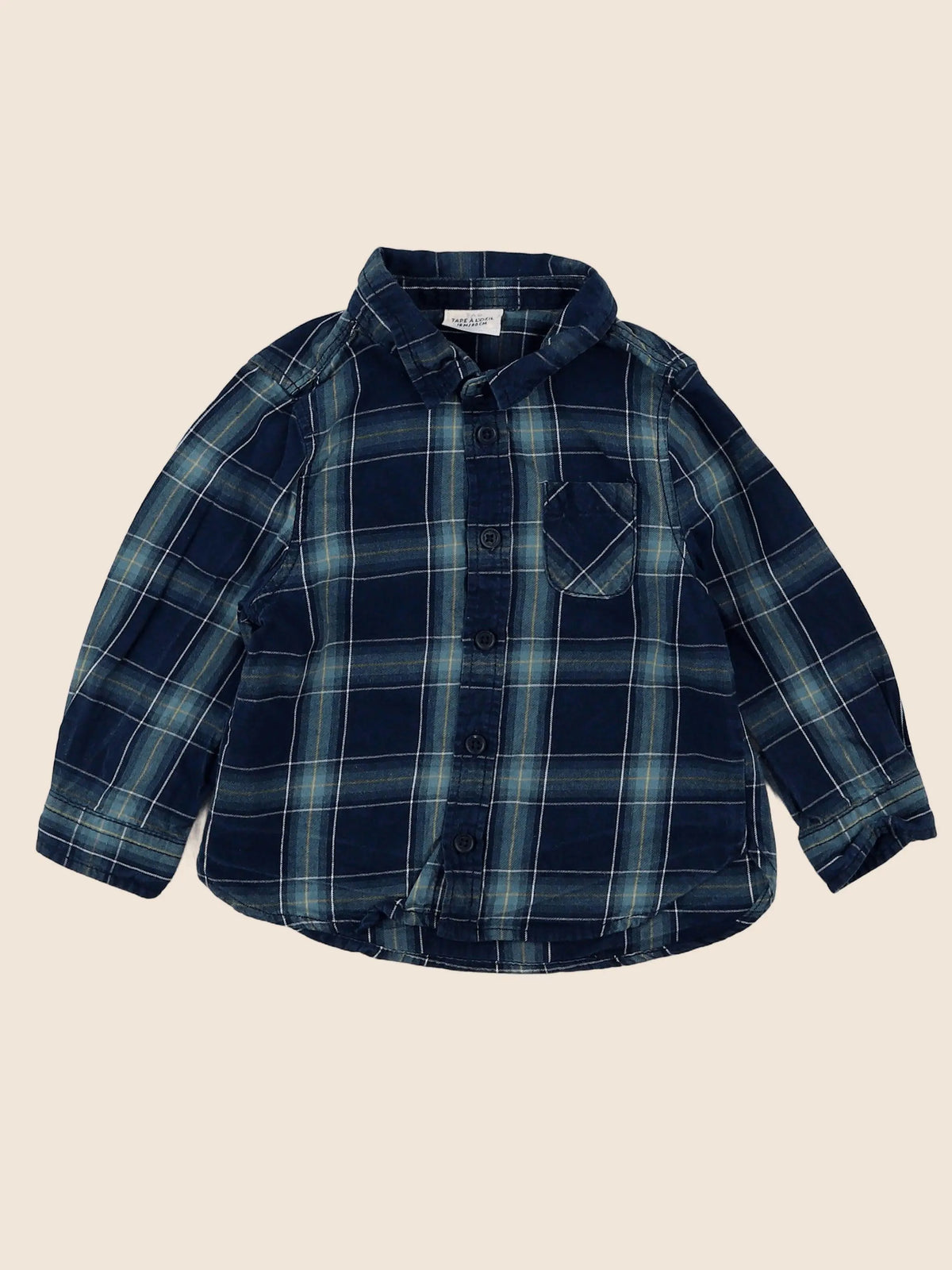 Tape à l'oeil - chemise bleu, vert - 18 mois