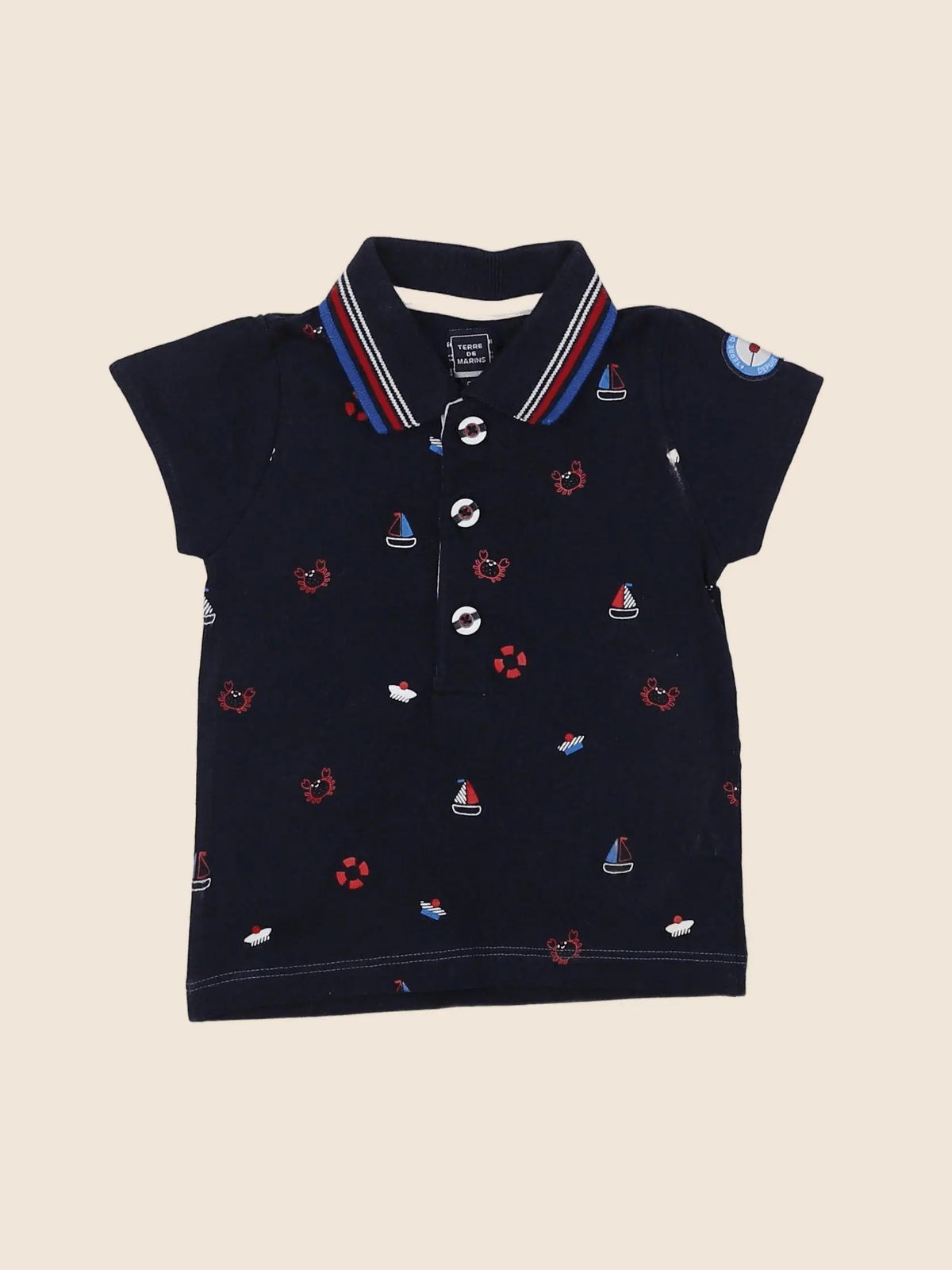 Terre de marins - polo bleu - 6 mois