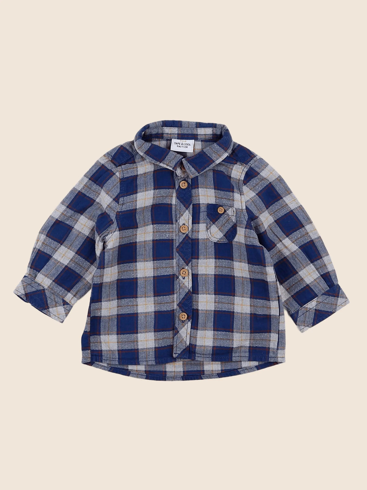 Tape à l'oeil - chemise bleu - 9 mois