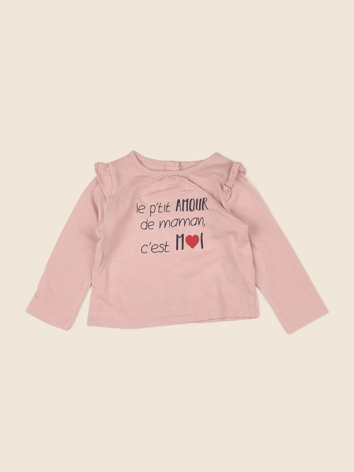 Vertbaudet - tee-shirt rose - 6 mois