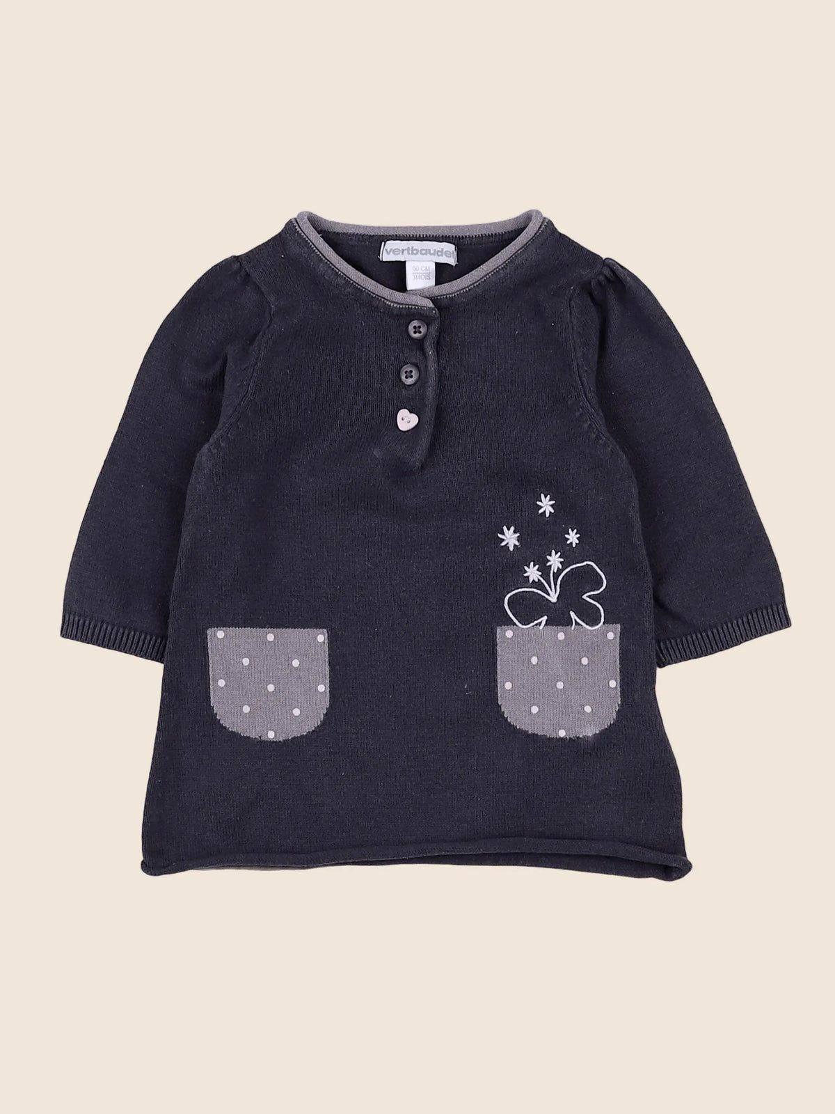 Vertbaudet - robe marron - 3 mois