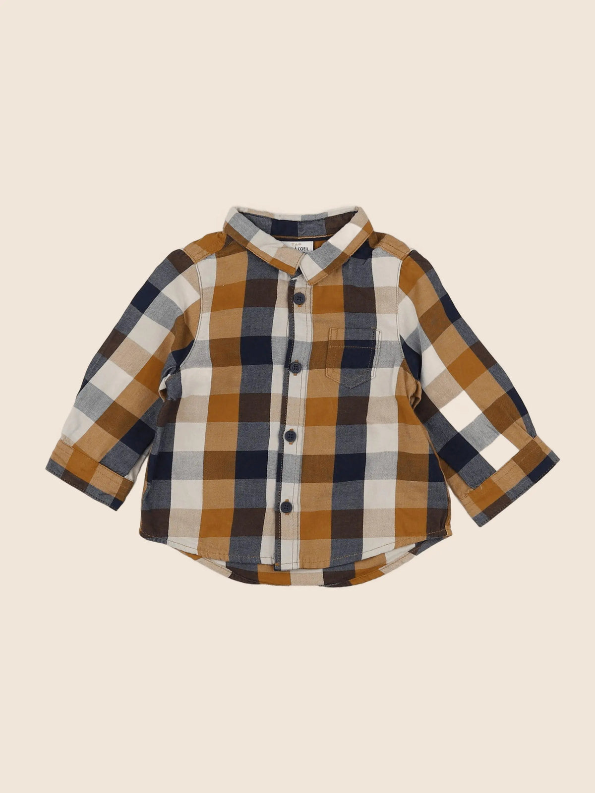 Tape à l'oeil - chemise bleu, marron - 6 mois