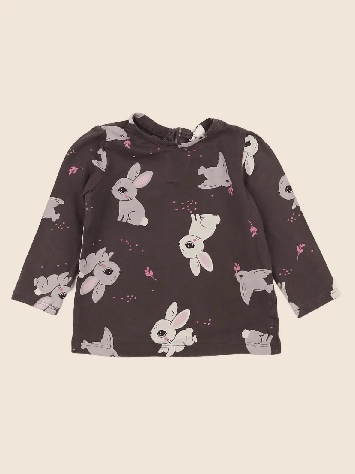 H&M - tee-shirt marron - 6/9 mois