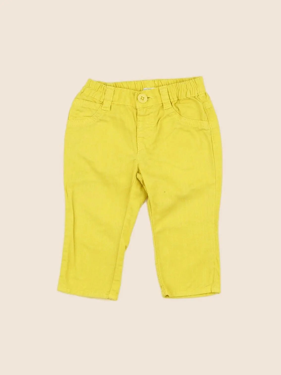 Benetton - jean jaune - 3/6 mois