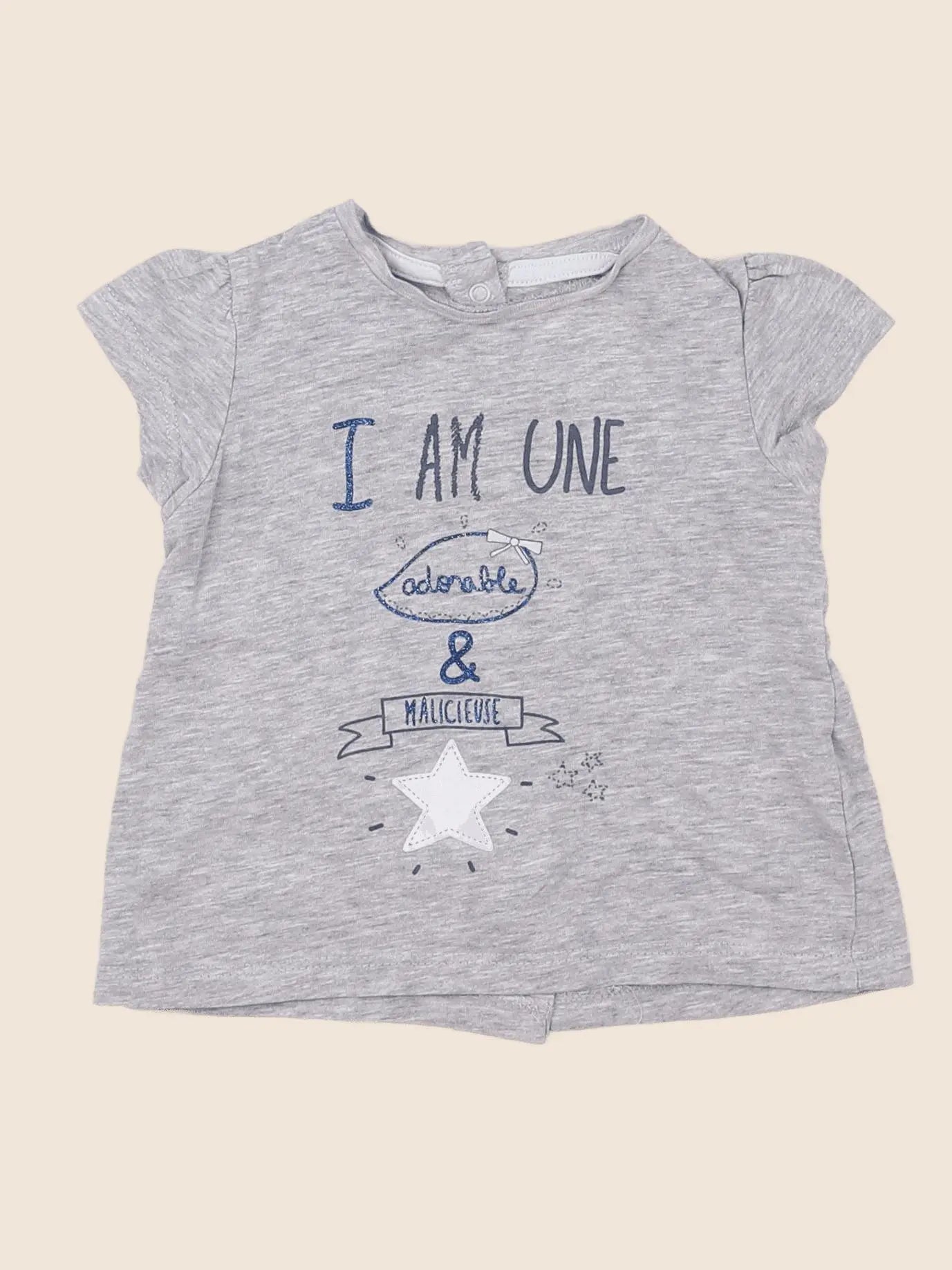 Vertbaudet - tee-shirt gris - 6 mois