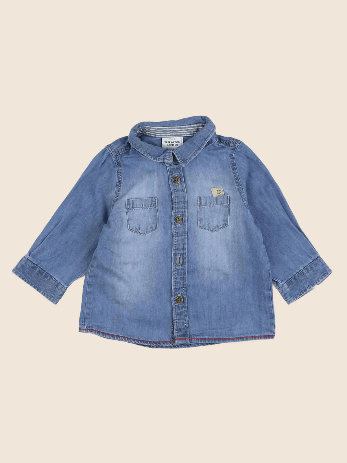 Tape à l'oeil - chemise bleu - 6 mois