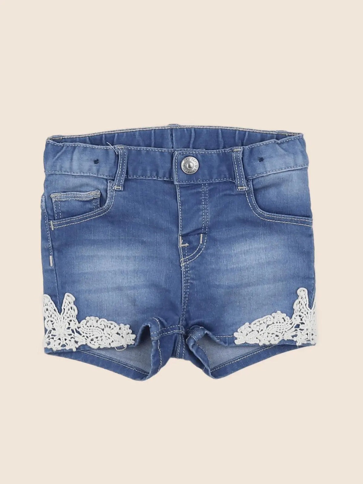 H&M - short bleu - 6/9 mois