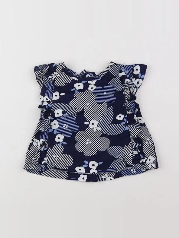 Vertbaudet - blouse bleu, blanc - 3 mois