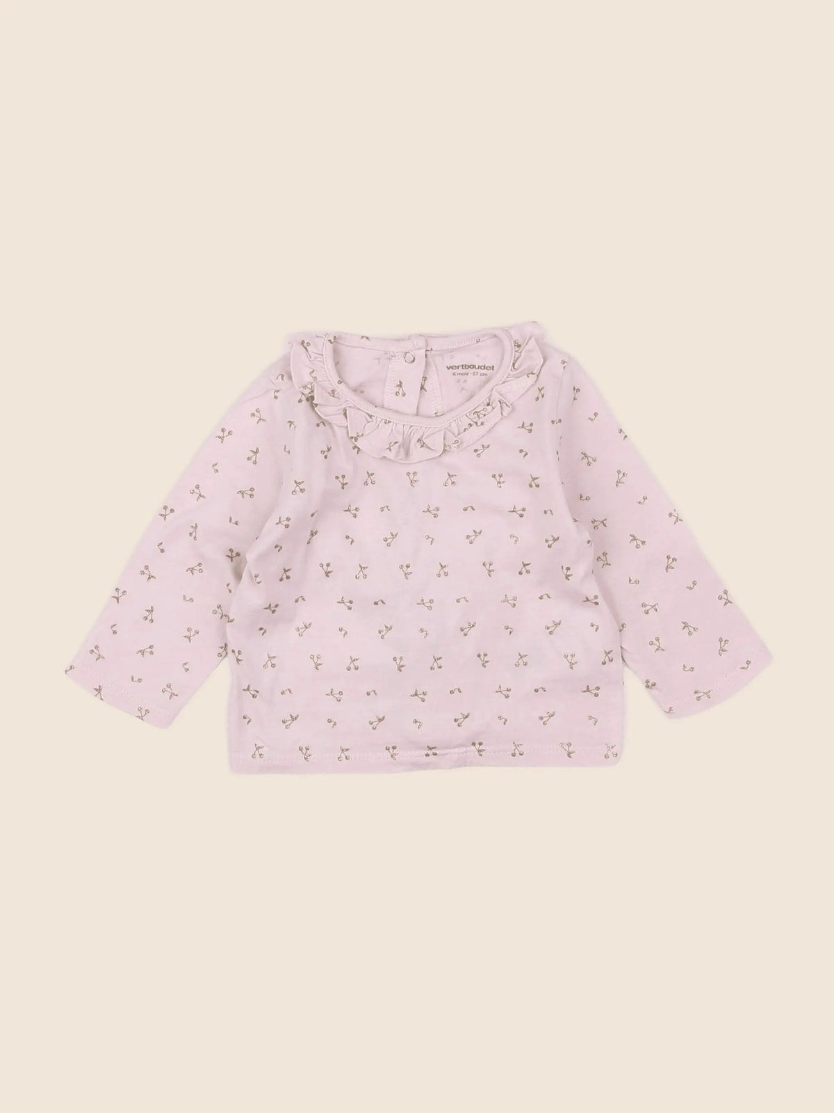 Vertbaudet - tee-shirt rose, or - 6 mois