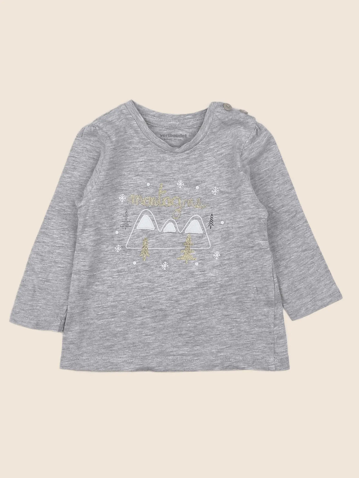 Vertbaudet - tee-shirt gris - 6 mois