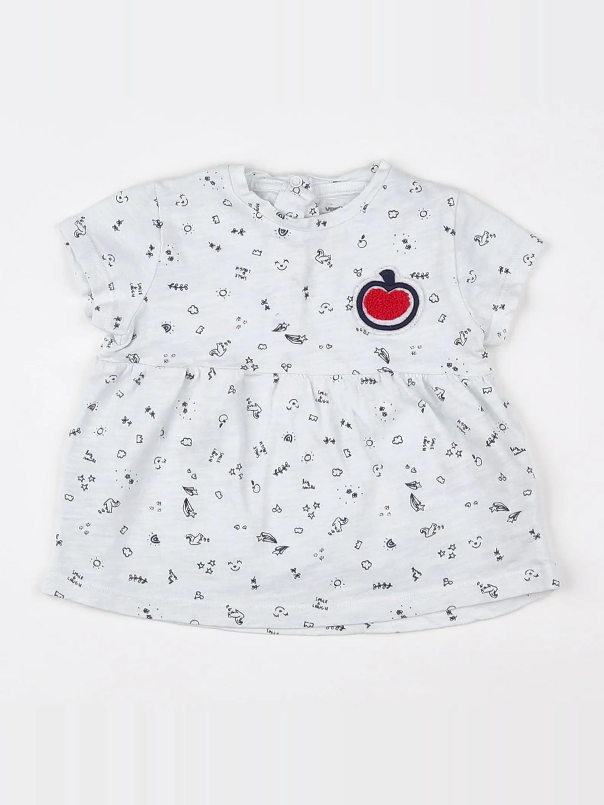 Vertbaudet - tee-shirt blanc - 12 mois