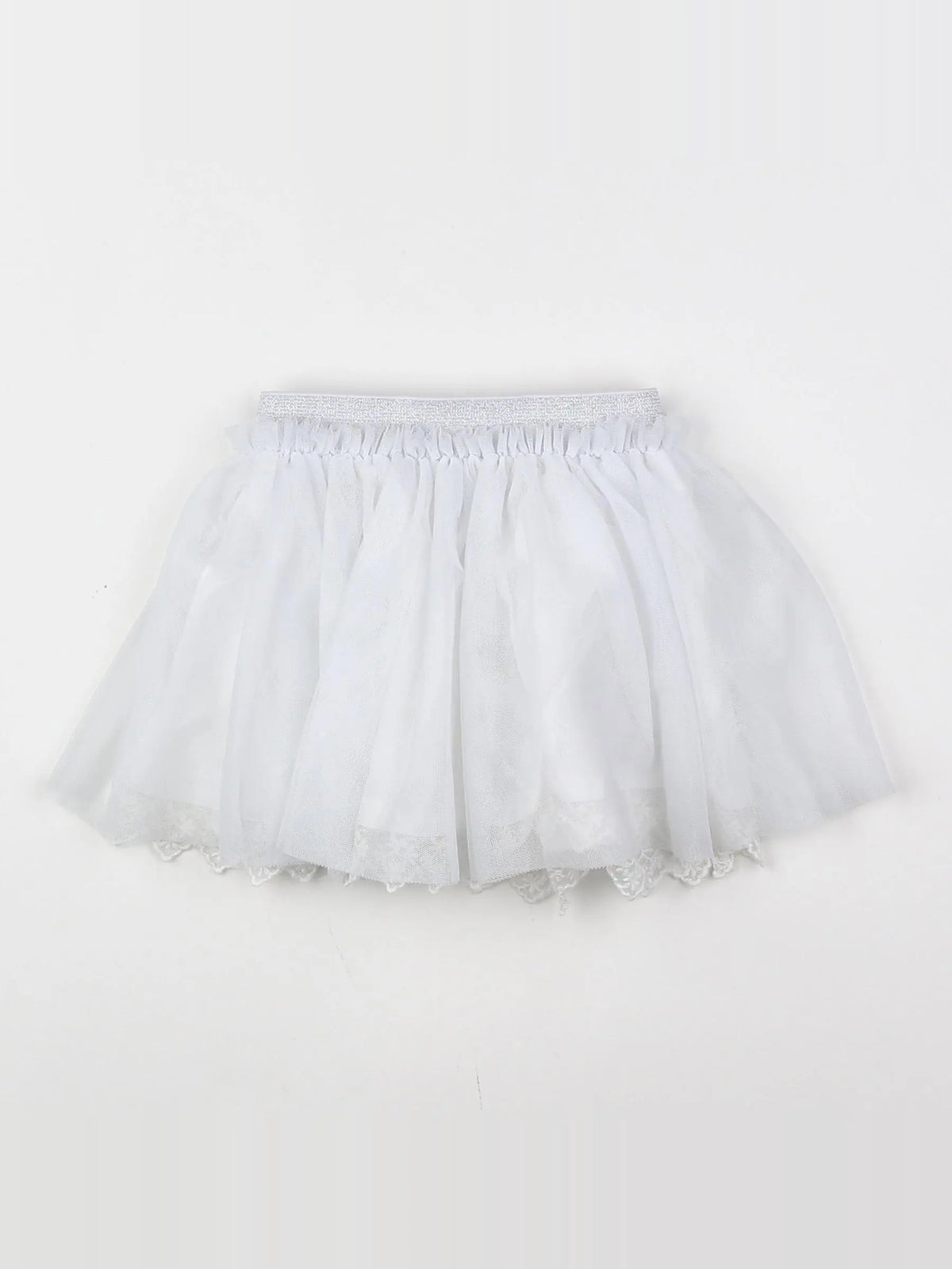 Vertbaudet - jupe blanc, argent - 12 mois
