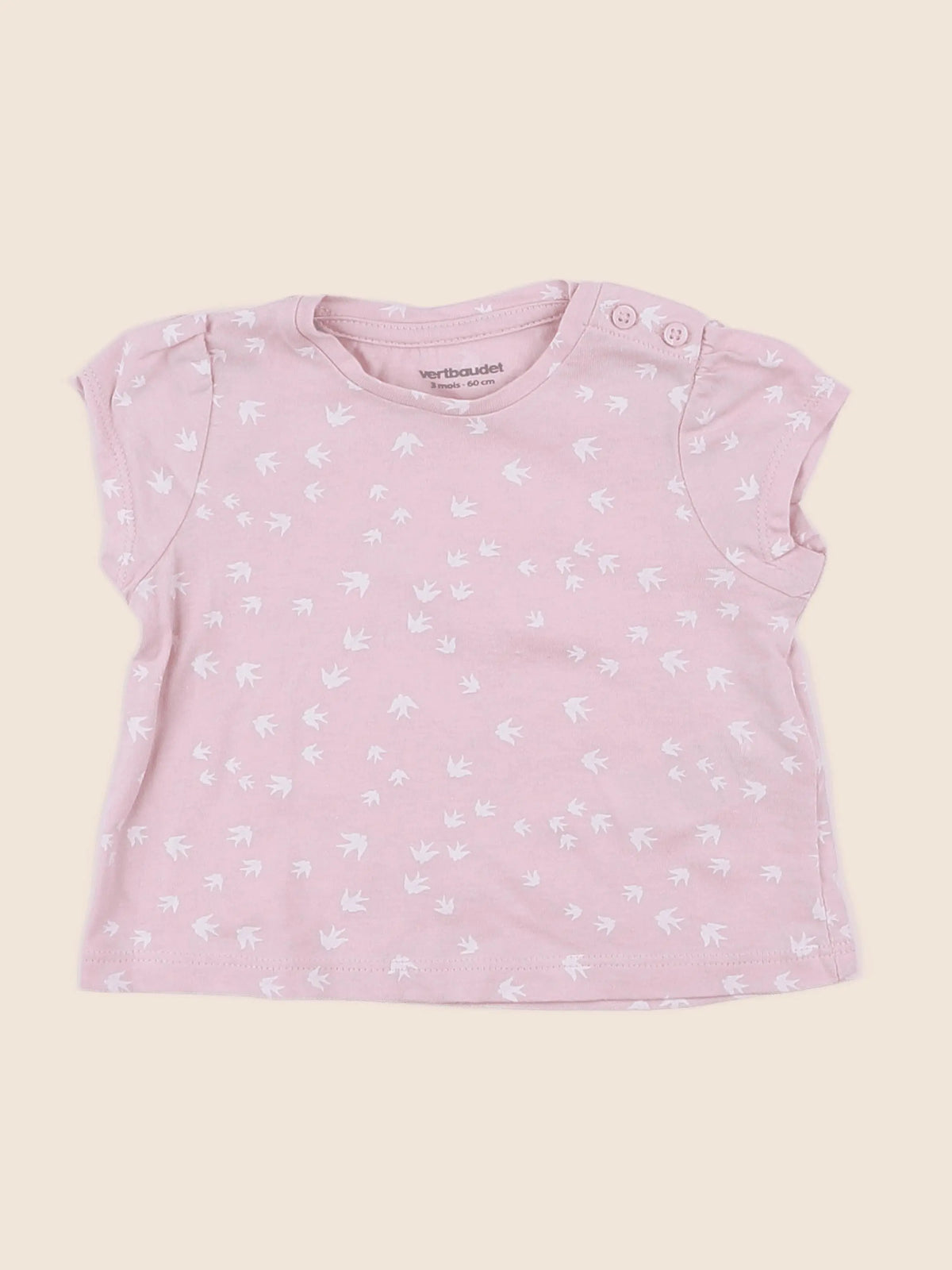 Vertbaudet - tee-shirt rose - 3 mois