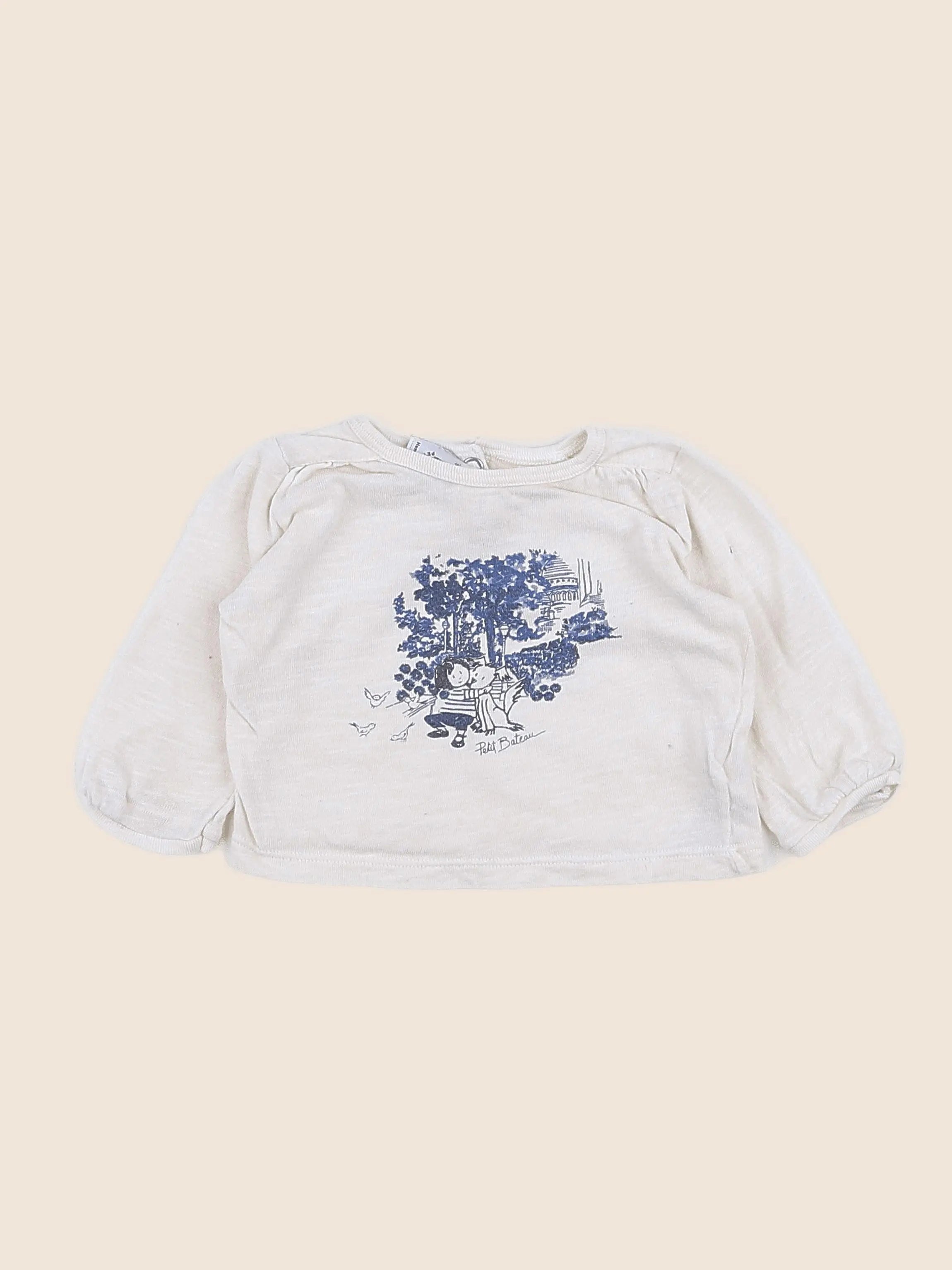 Petit Bateau - tee-shirt beige - 3 mois