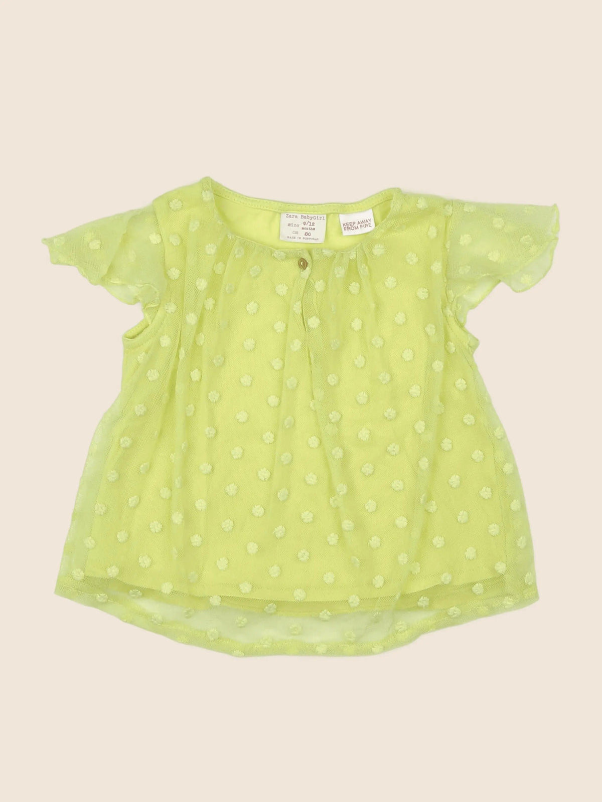 Zara - blouse jaune - 9/12 mois