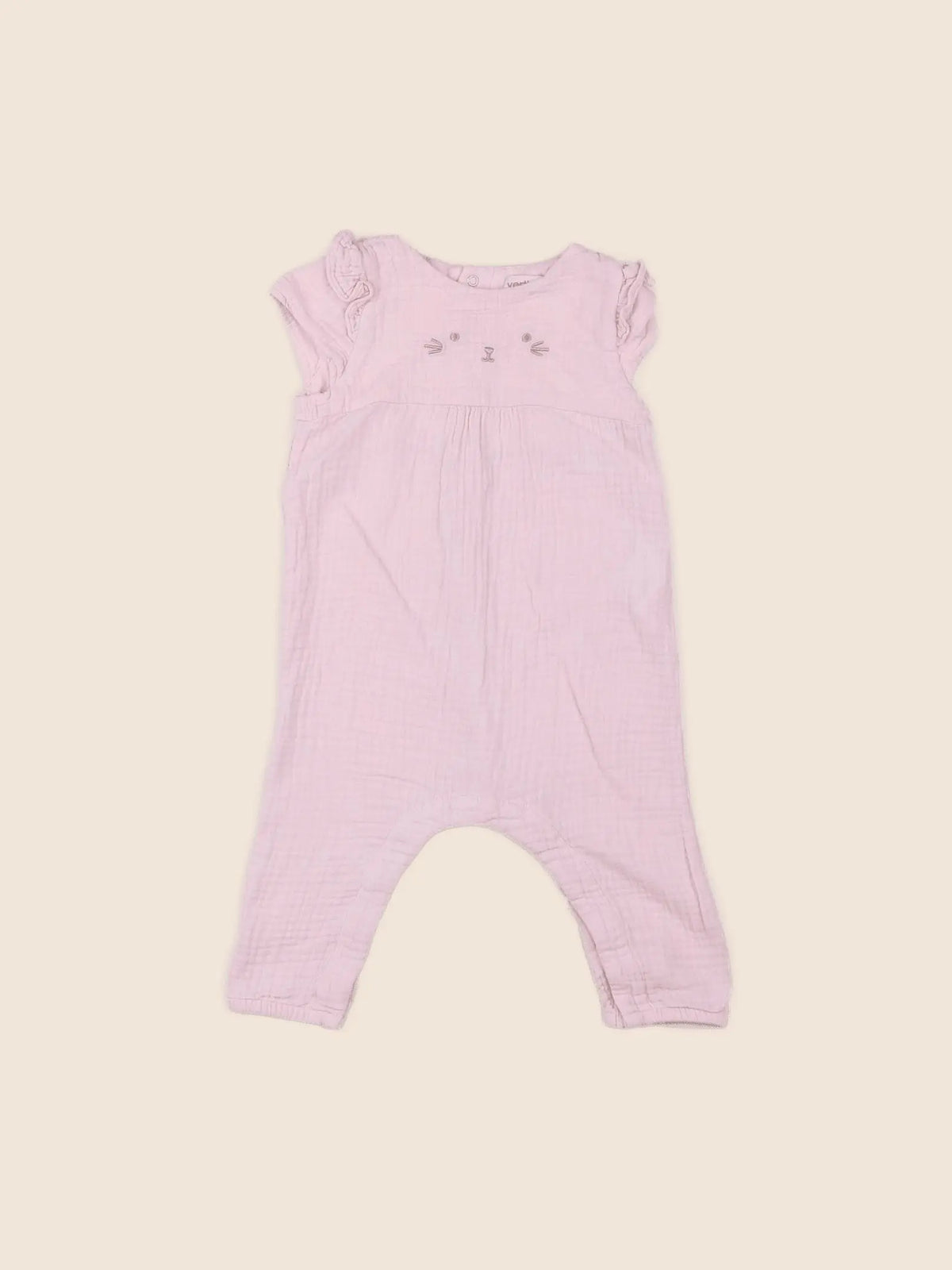 Vertbaudet - combinaison rose - 9 mois